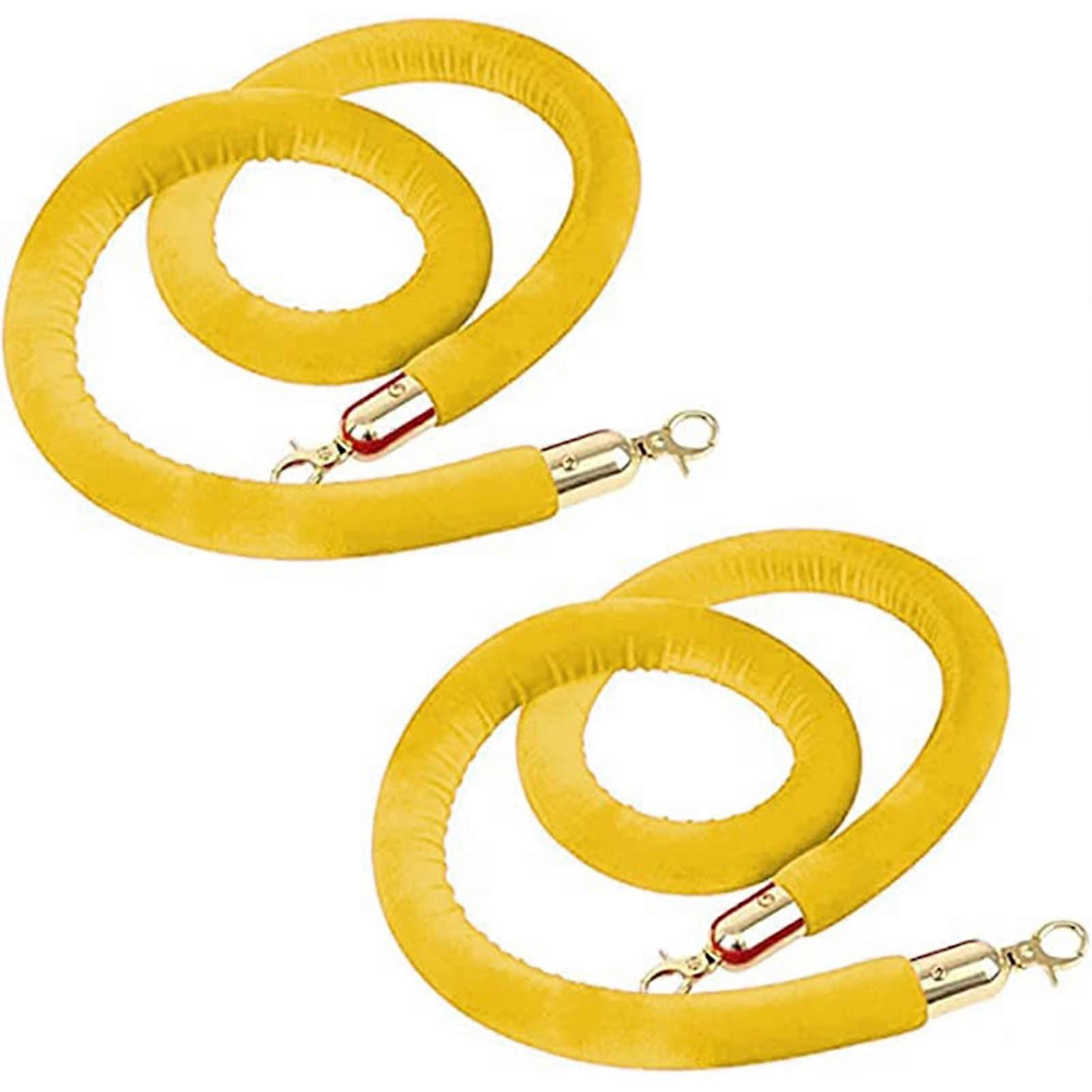 Queue Barrier Rope 4/5 Feet, Crowd Control Barrier Ropes, 2Pack, Velvet Rope for Grand Openings, Post Hanging Ropes with Hooks, Rope Barrier 3 (G)