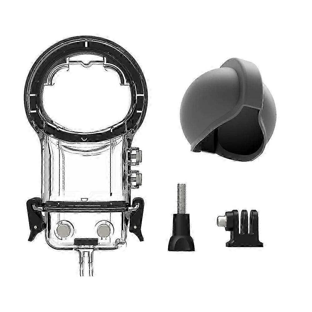 Panoramic Sports Camera Dive Case Waterproof Housing Diving Protective Case Underwater 50M with Silicone Lens Cover Replacement for Insta360 X3 Action