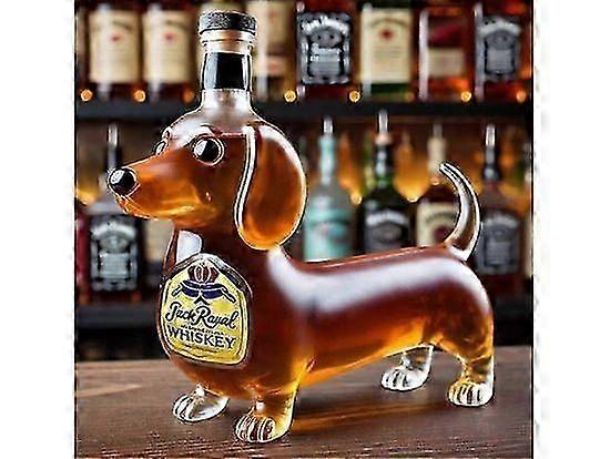 Μπουκάλι ουίσκι για σκύλους Dachshund, διασκεδαστικό μπουκάλι ουίσκι Dachshund, γυάλινα μπουκάλια κρασιού με άγαλμα Dachshund, διακόσμηση καράφας Dachshunds για μπαρ, σπίτι, γραφείο