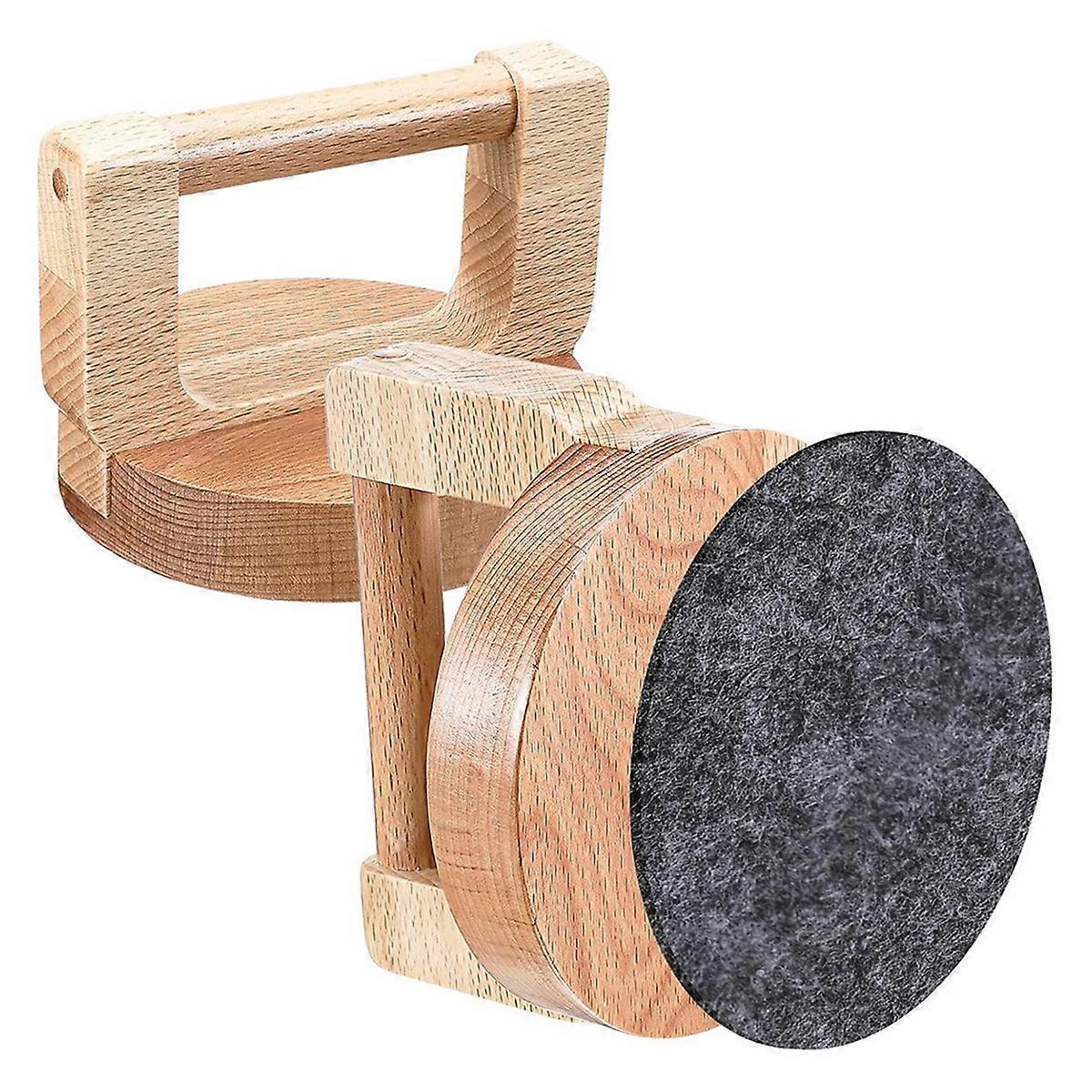2 Pack Bamboo and Wood Baren with Felt Mat for Printmaking Supplies, Block Printing Kit Printmaking Tools