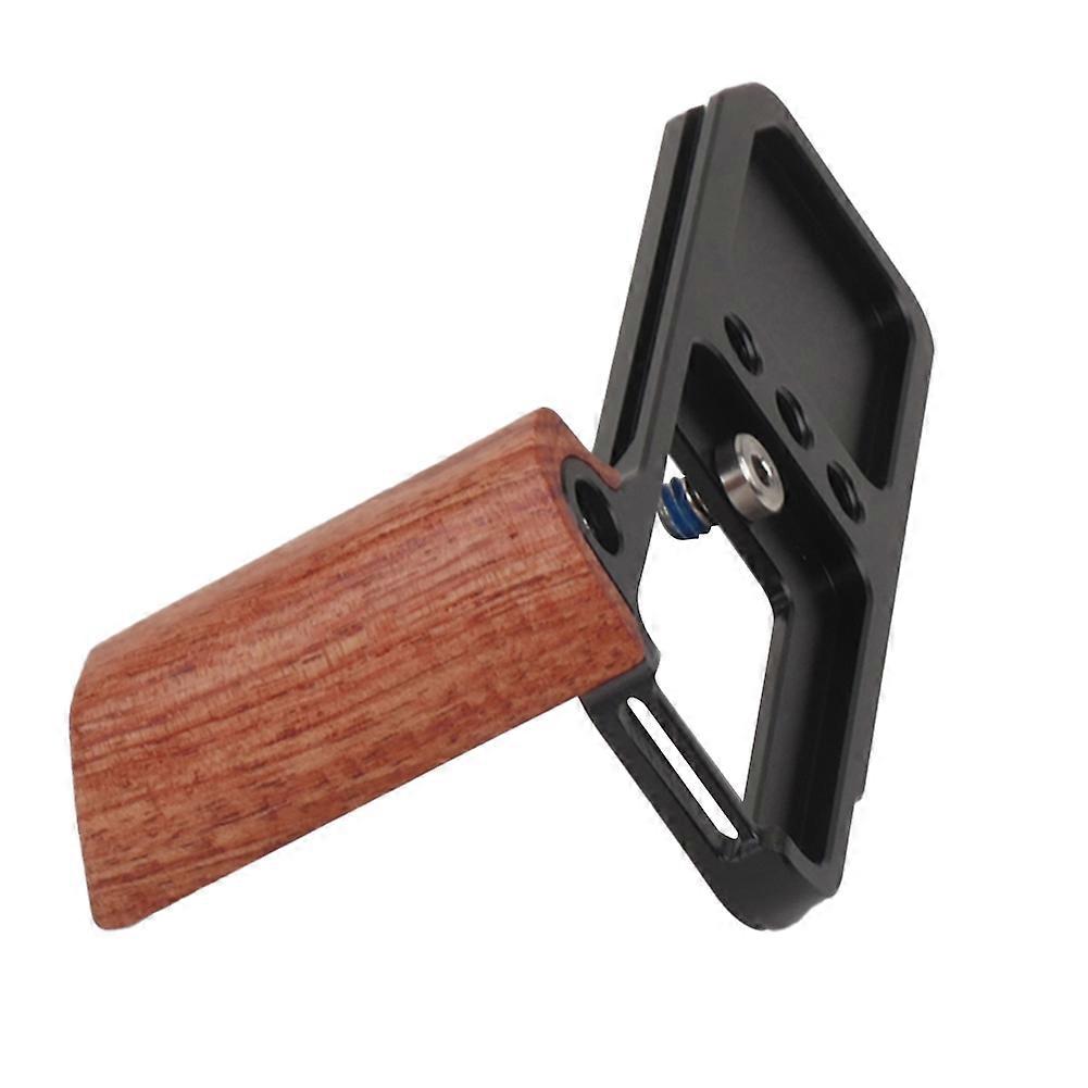 For Fuji XM5 L-Type Camera Wooden Handle Arca Swiss Quick Release L Plate Compatible Tripod Mount Black