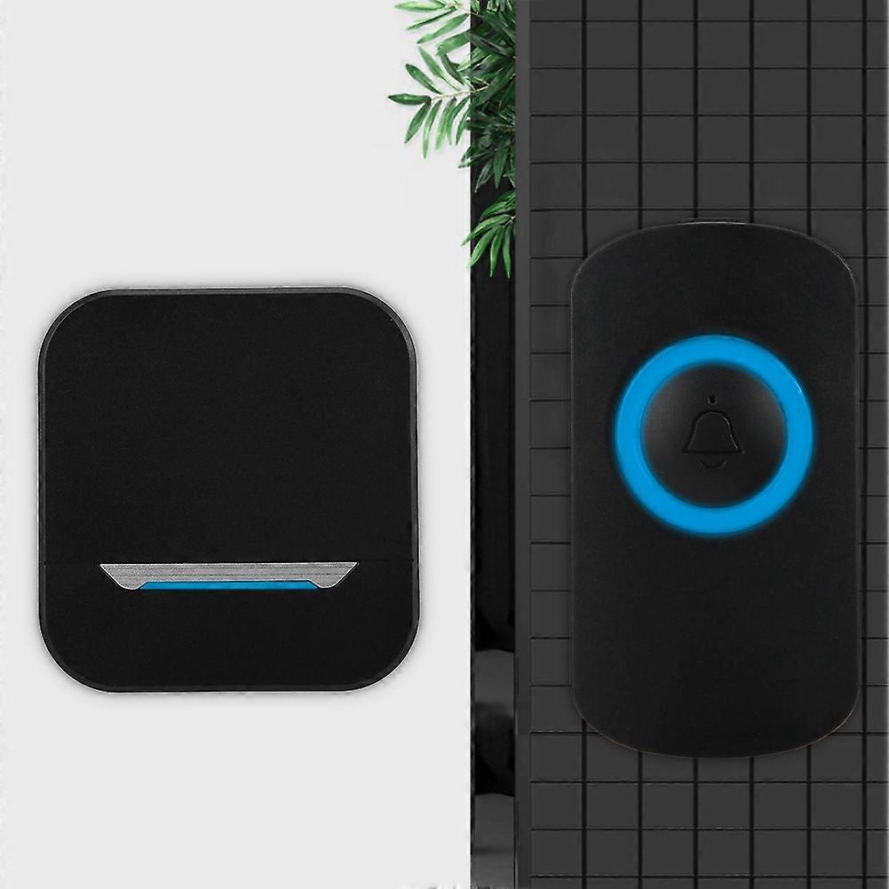 Smart Wireless Remote Control Doorbell Receiver With LED IP55 Waterproof  ( Black)