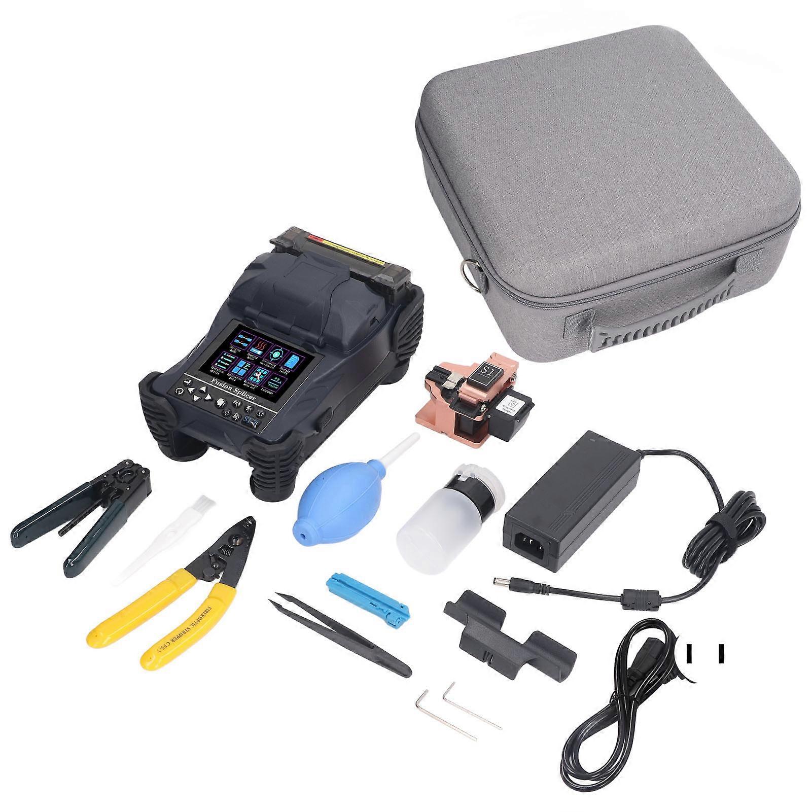 Mini Optical Fiber Fusion Splicer Machine 100-240V US Plug, Fiber Welding Heating Splicing for Insulation Jumper Cable
