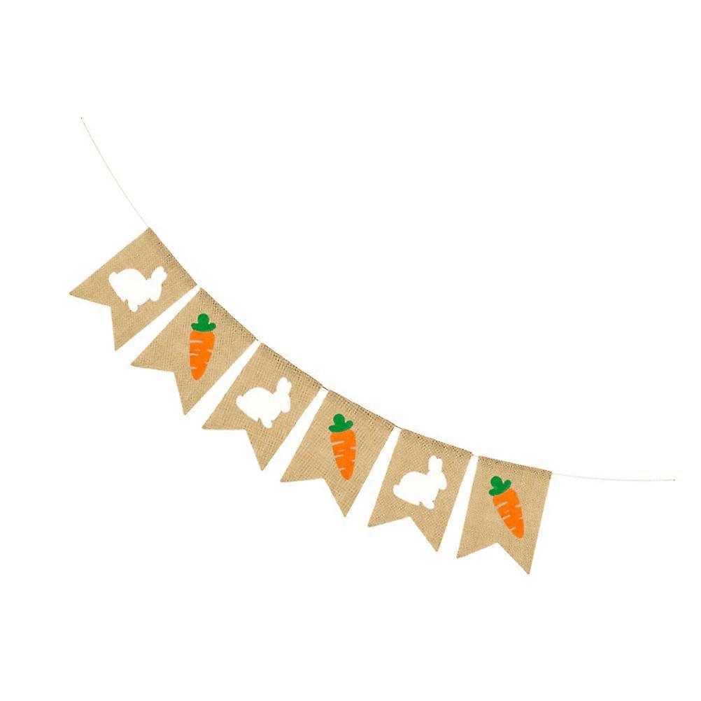 Easter Burlap Banner with Rabbit Design – Spring Party Decoration for Home Events, Photo Props & Hanging Bunting for Easter Celebrations