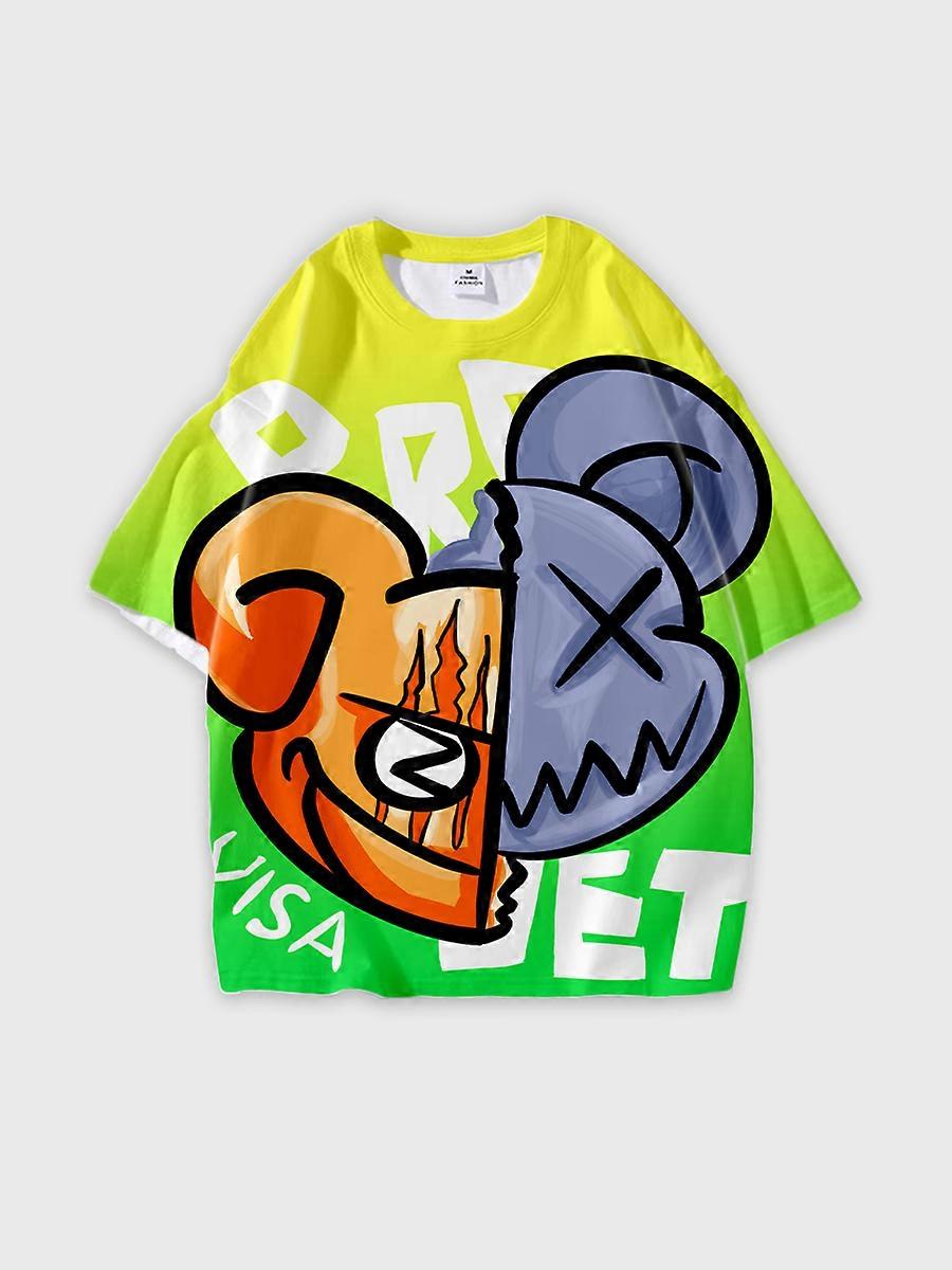 T-shirt round neck Pattern loose short sleeve JW667