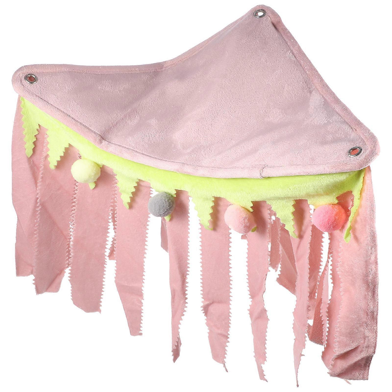 Pet Hammock Guinea Pig Hideout Rabbit Rest Area Comfortable Resting Place Pink 42.50X30.00X26.00CM Cage Accessory 1Set