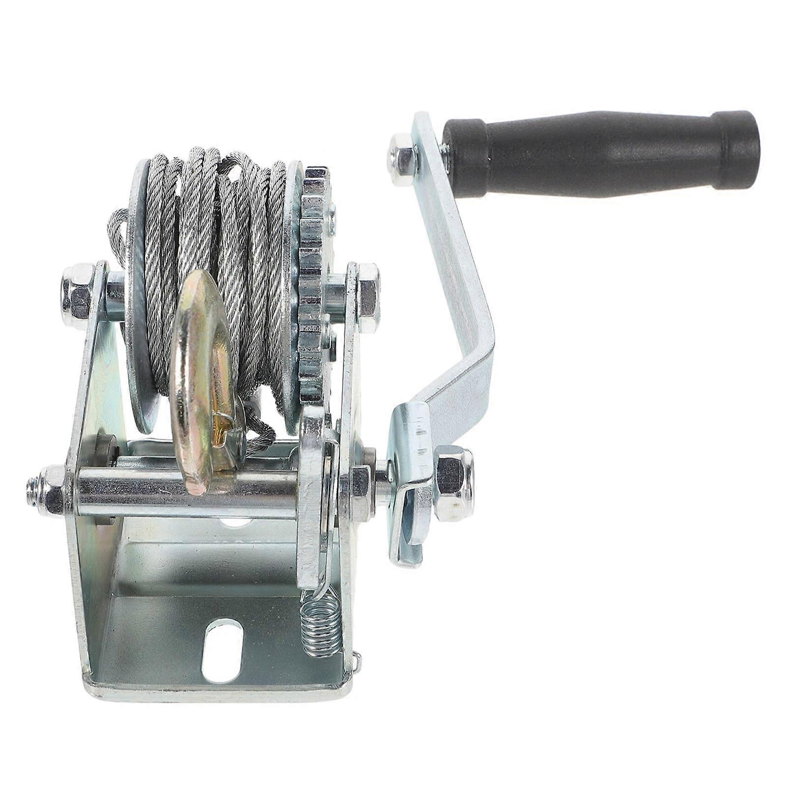Electric Winch Set Manual Winch, Hand Crank Loader, Trailer, Boat, 500 lb, Marine Towing