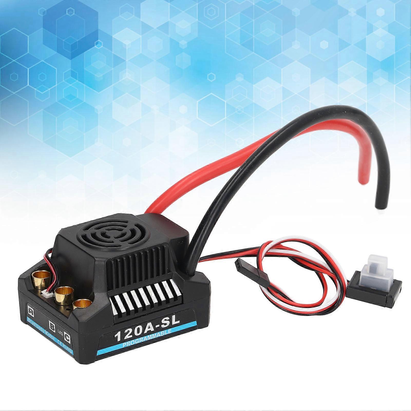 120A Brushless ESC Professional Programmable Waterproof Electric Speed Controller for 1/8 RC Car 