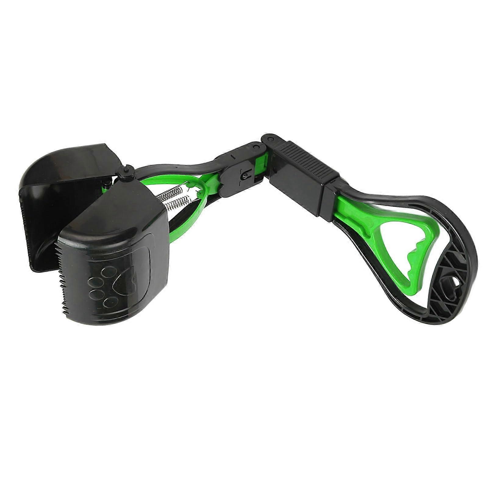 Pet Pooper Scooper Portable Dog Waste Bag PickUp Tool, Durable, Easy to Use, Leaves No Residue, Comes with Tongs, Rounded Ergonomic Handle, GREEN