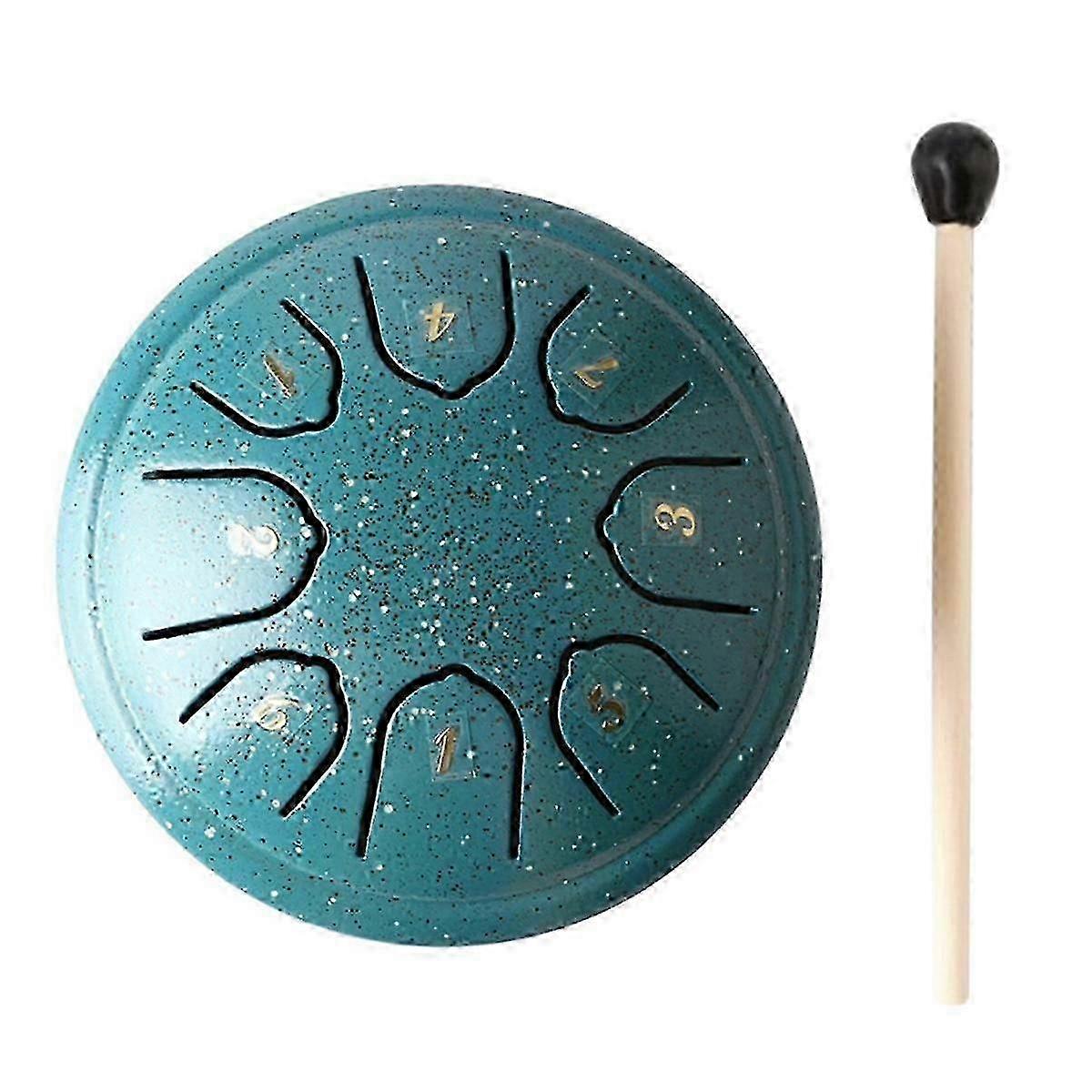 HG 8-Note Steel Tongue Drum - 4.5" Chakra Rain Drum with Padded Mallets