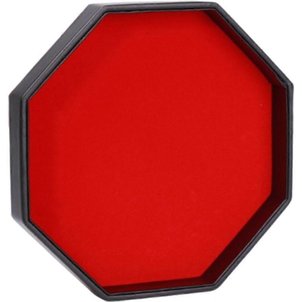 Black Leather and Red Velvet Octagonal Cube Storage Tray Dice Holder Box for Table Games Such as RPG and DND Tray for Jewellery