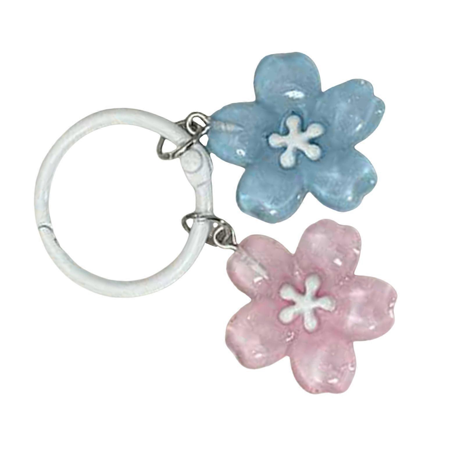 Miniature Cherry Shaped Resin Keychain Accessory With Compact Design Ideal For Daily Carry Or Fashionable Gifting  Pink blue