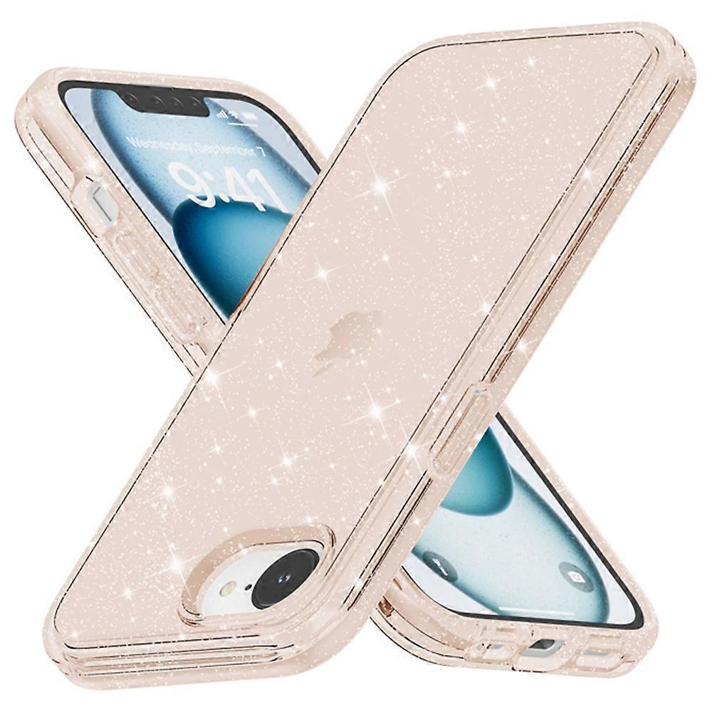For iPhone 16e Case Thickened Shockproof TPU PC Glitter Back Cover