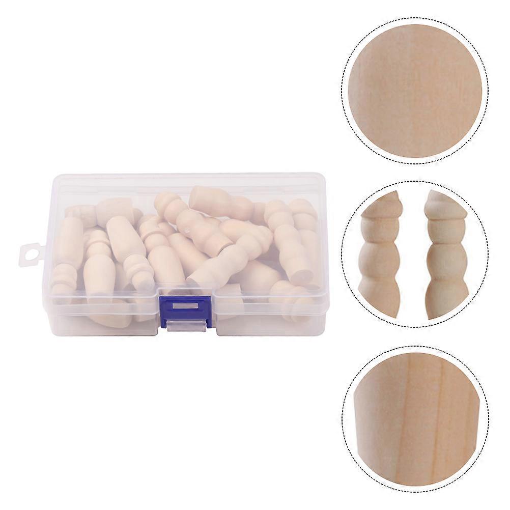 Graffiti Puppet Kit Art Craft Projects Wooden Puppet Human Figure Craft Activities Khaki 2X6CM 20Pcs