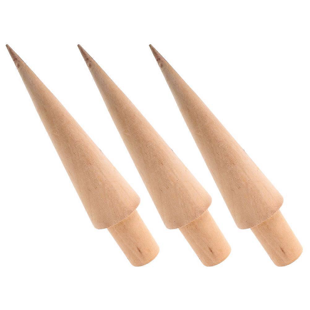3pcs Ice Cream Molds Cone Shaper Roller Versatile Kitchen Wooden Mold