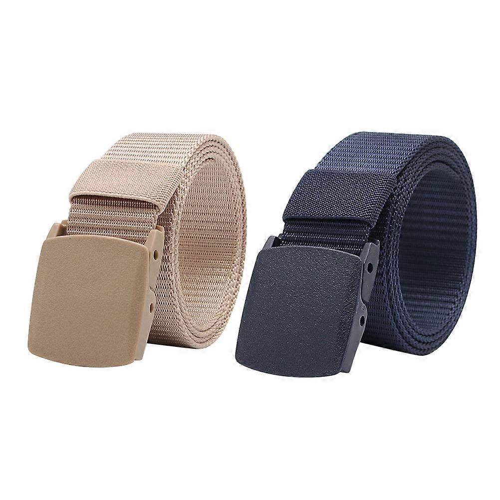 Canvas Web Belt Hiking Belt Durable TearResistant Black 113X38Cm 2Pcs