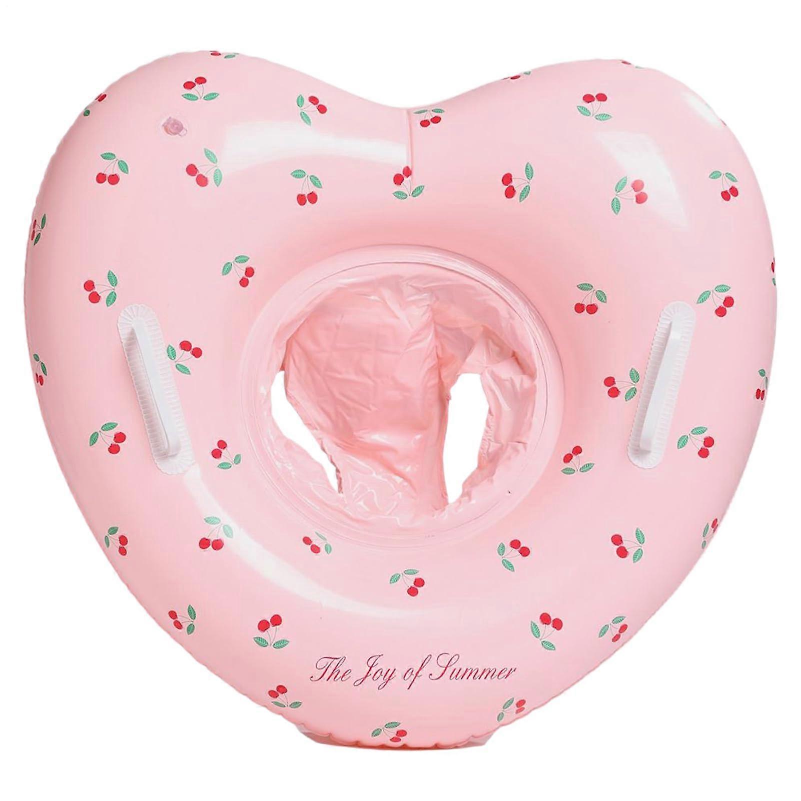 Inflatable HeartShaped Pool Ring with Handles for Babies 6 Months