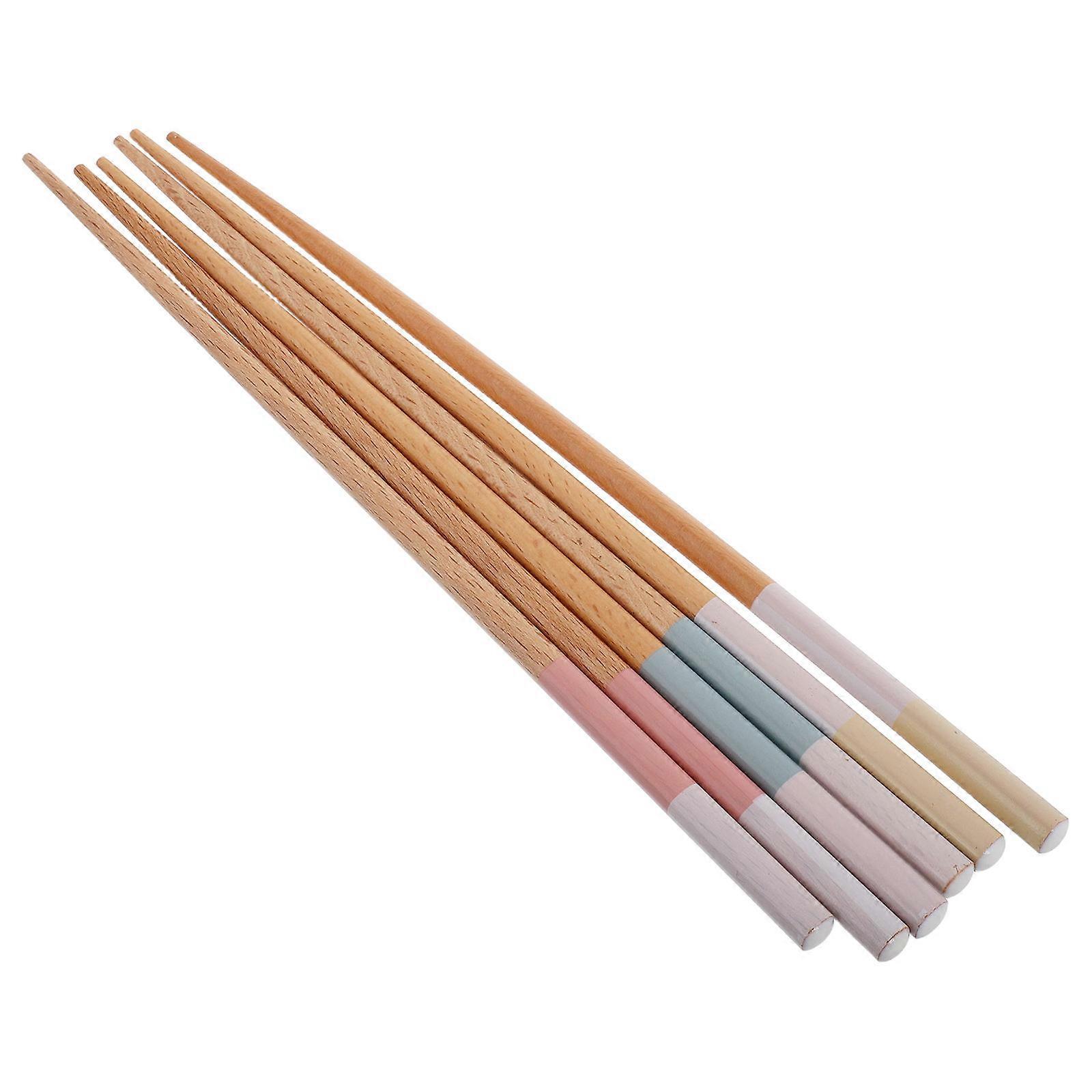 Printed Reusable Wood Chopsticks For Family Meals Gatherings 23.50X0.80X0.80cm 3Pairs