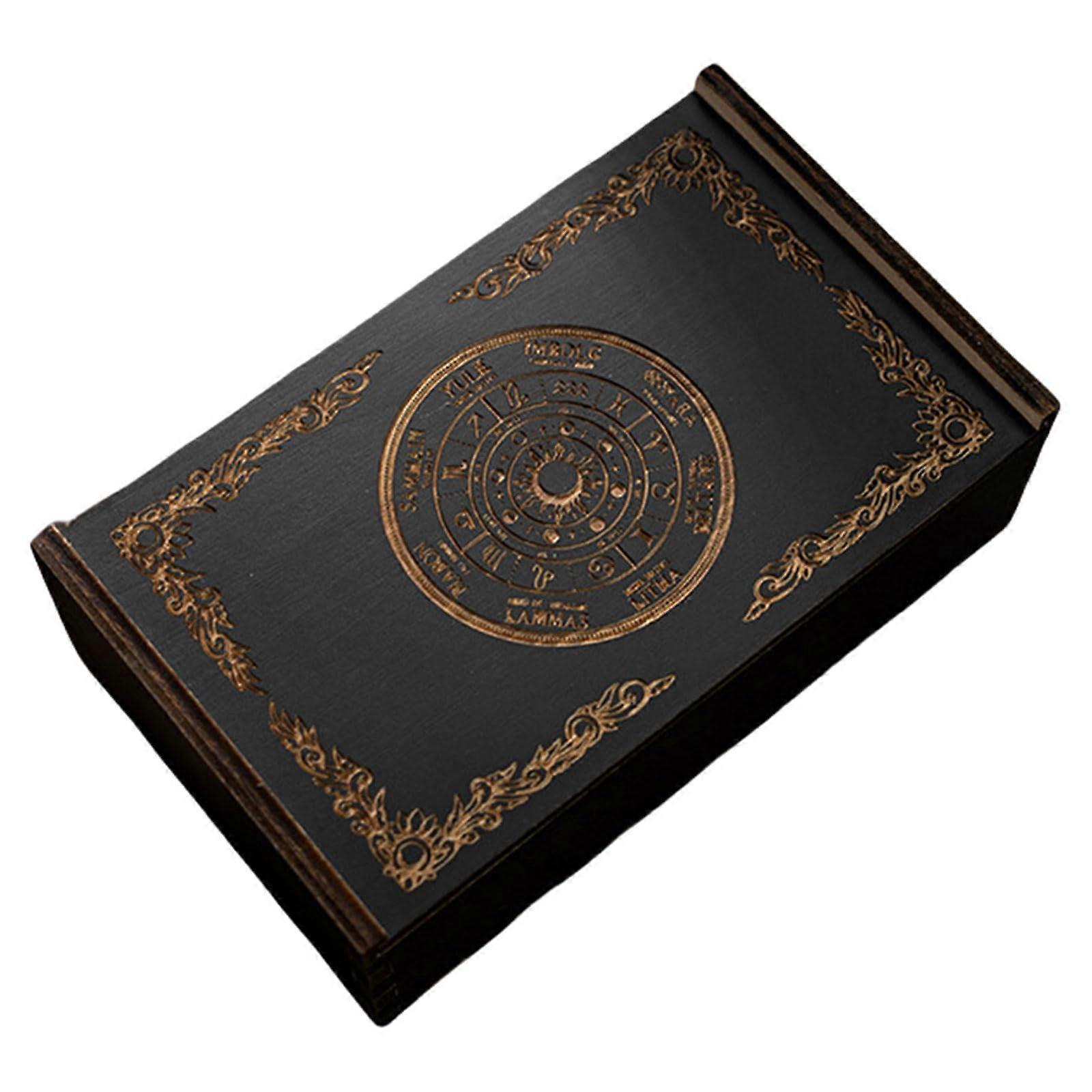 Rectangular Wooden Storage Box for Playing Cards, Money, Coins, Candy, Keys, Business, Tarot Type C