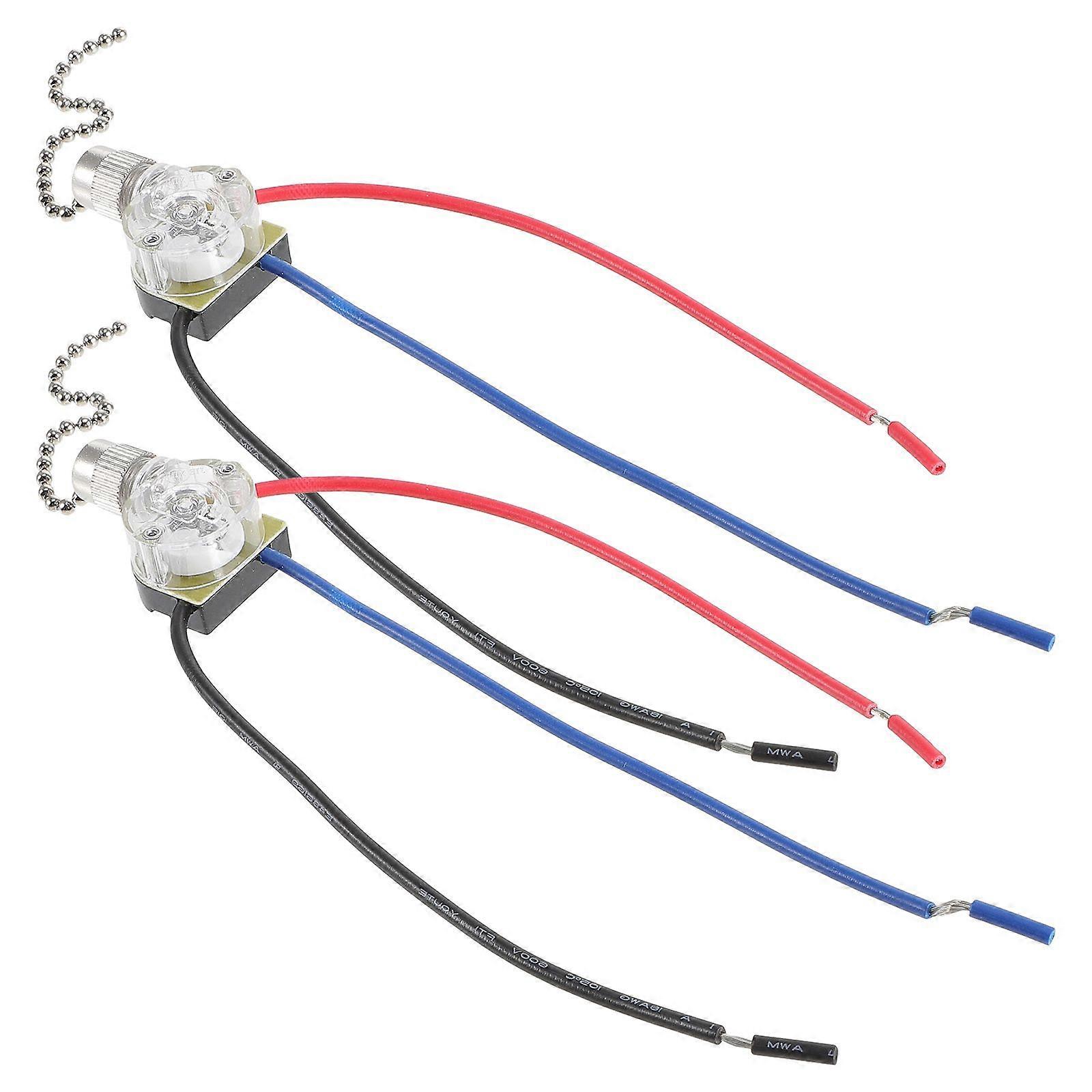 2pcs Replacement Pull Chain Switch Ceiling Fan Switch Pull Chain Switch Control