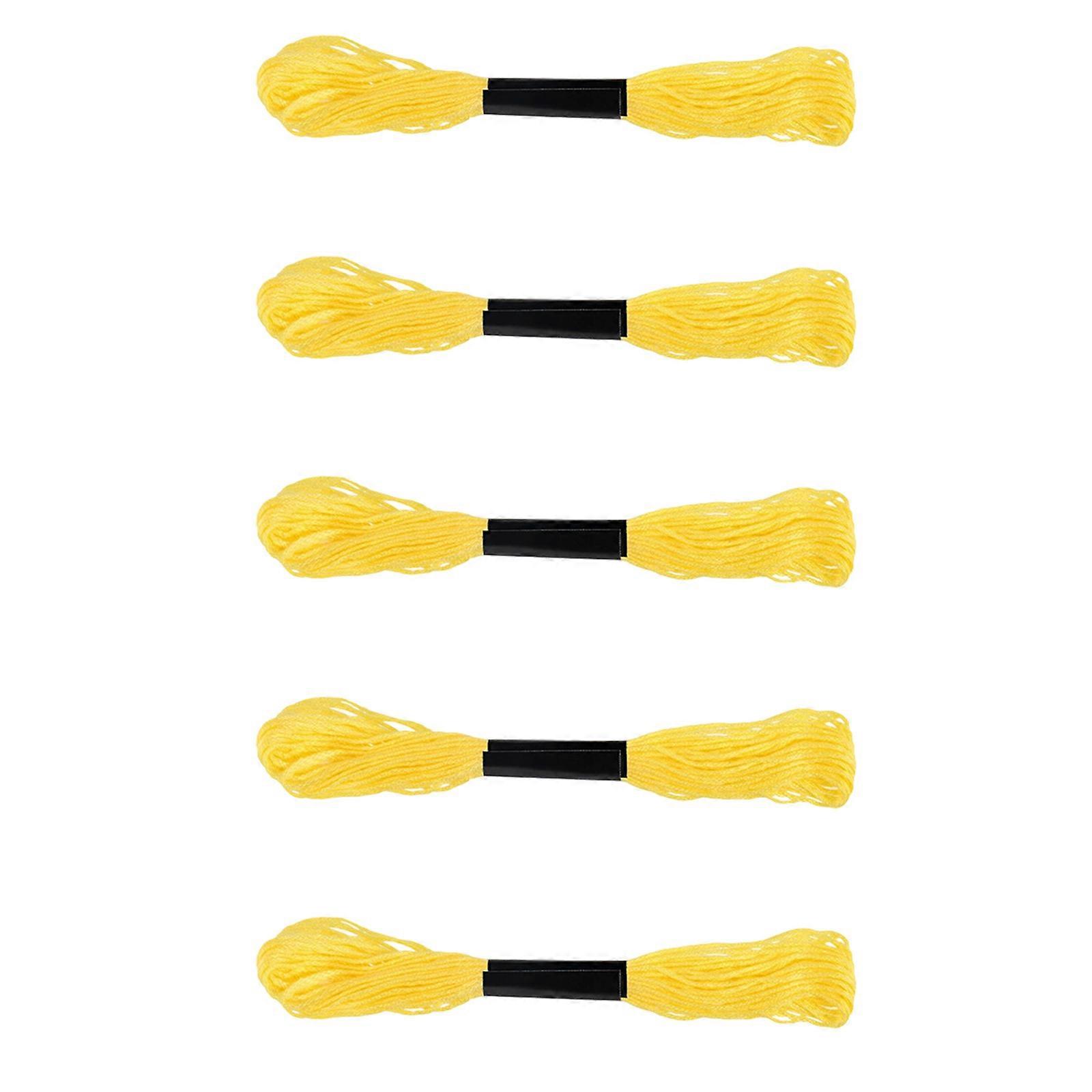 Sturdy Polyester Cotton Crosses Stitching Set With Fabric and 5 Practical Tool for Craft Projects Supplies  Yellow