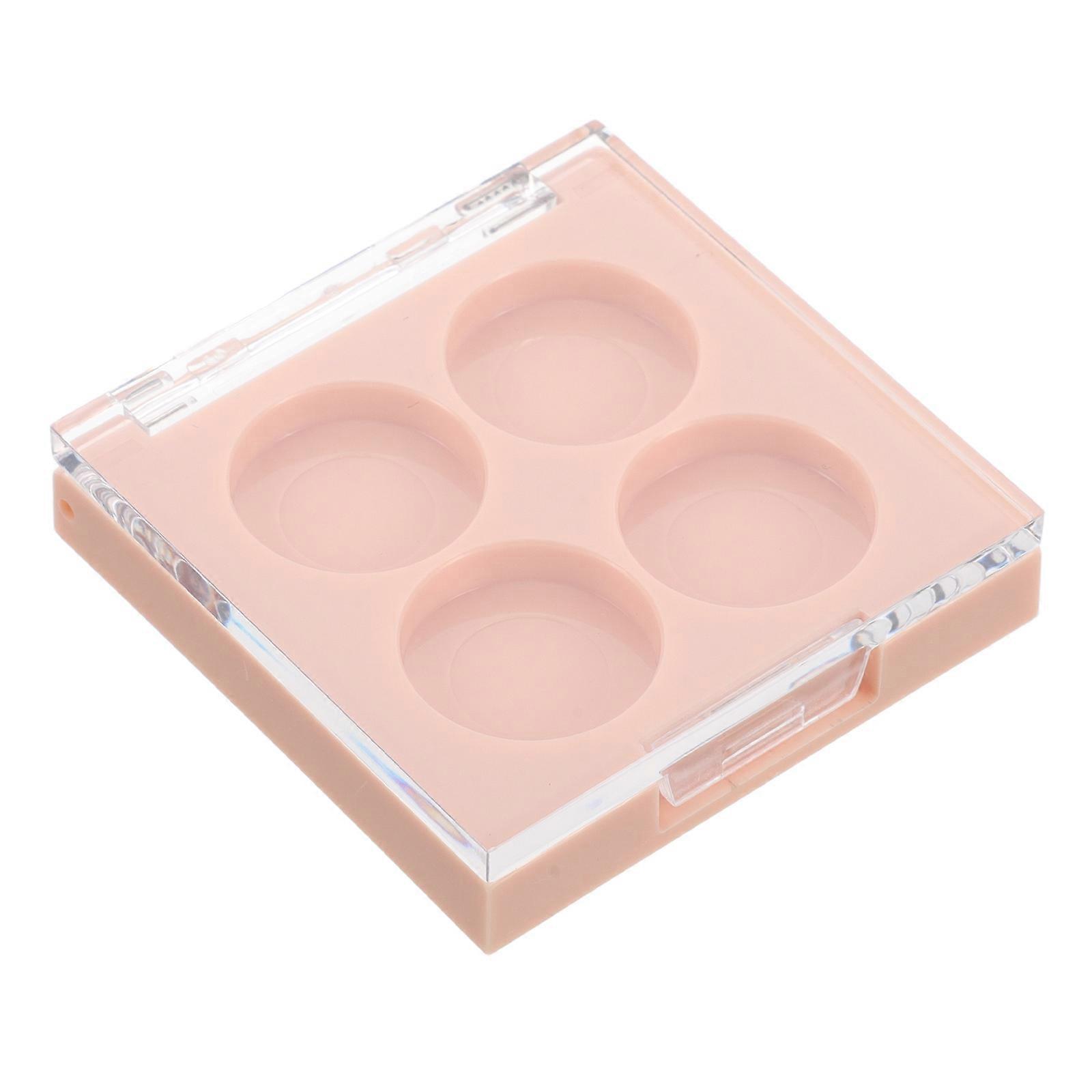 Refillable Eyeshadow Palette For Women With Four Compartments In Pink For Travel And Business Trips 1Pcs