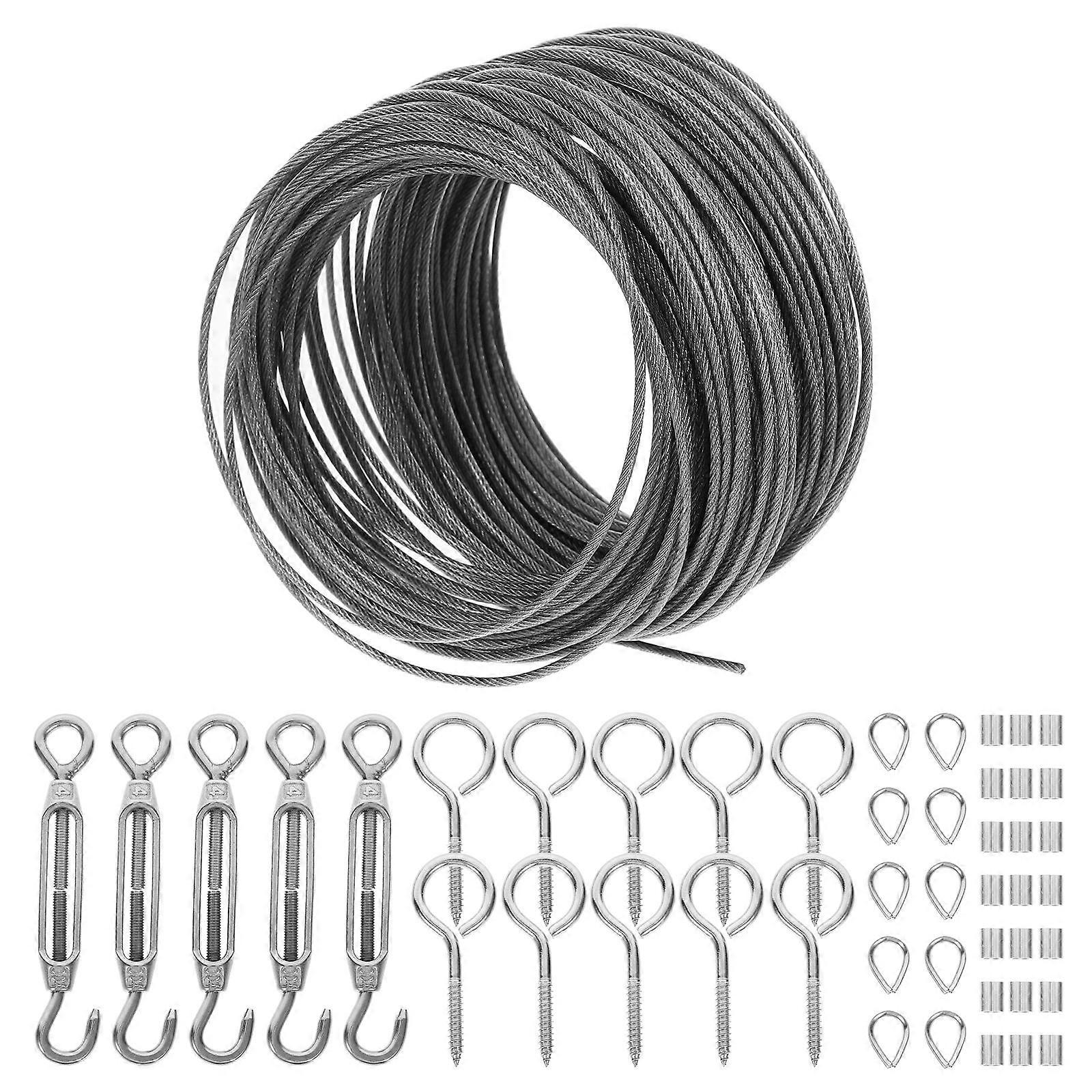 Outdoor Wire Rope Kit 1 Set For Garden 30m Cable Featuring Corrosion Resistance And Strong Structure