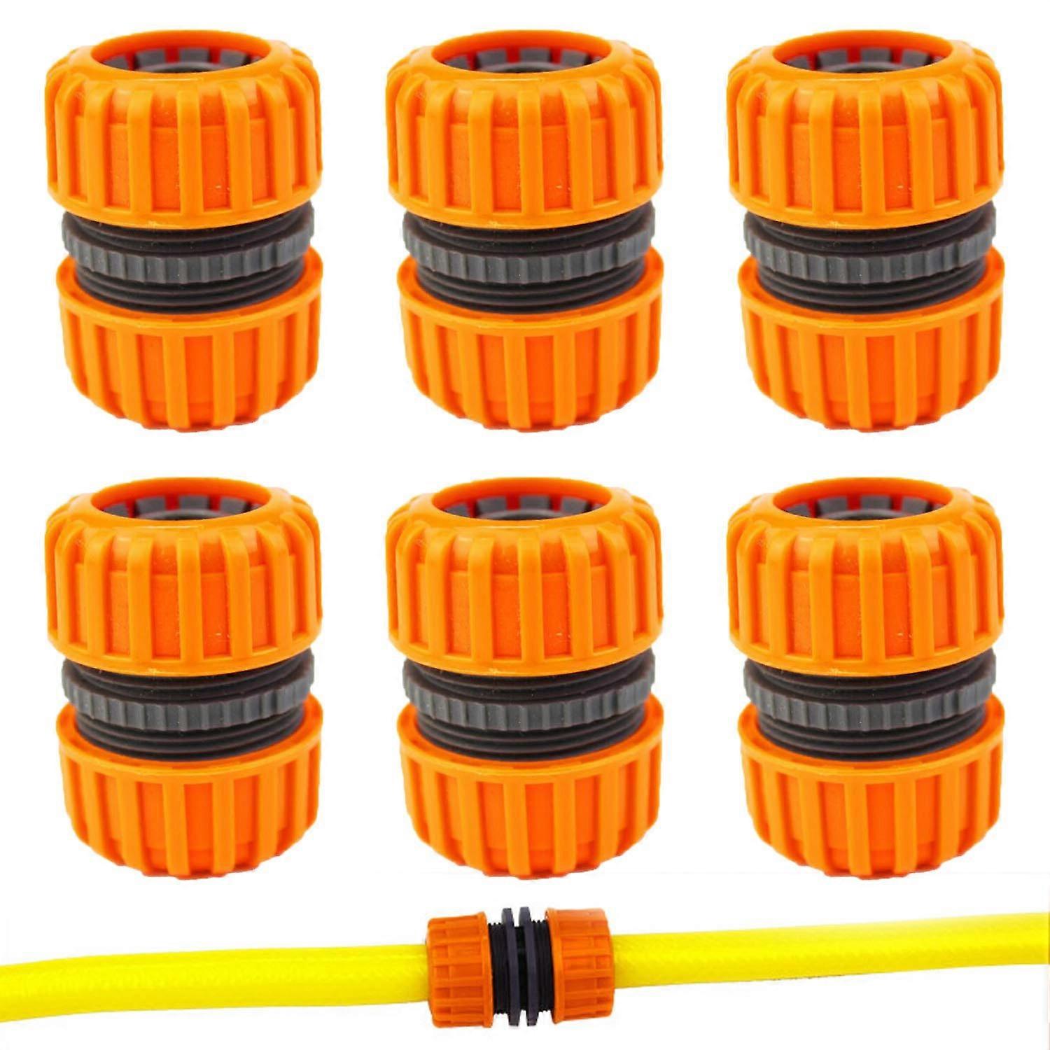 6 Pcs Hose Connectors Double Extension and Fixing Faucet Connectors for 1/2' Garden Hose