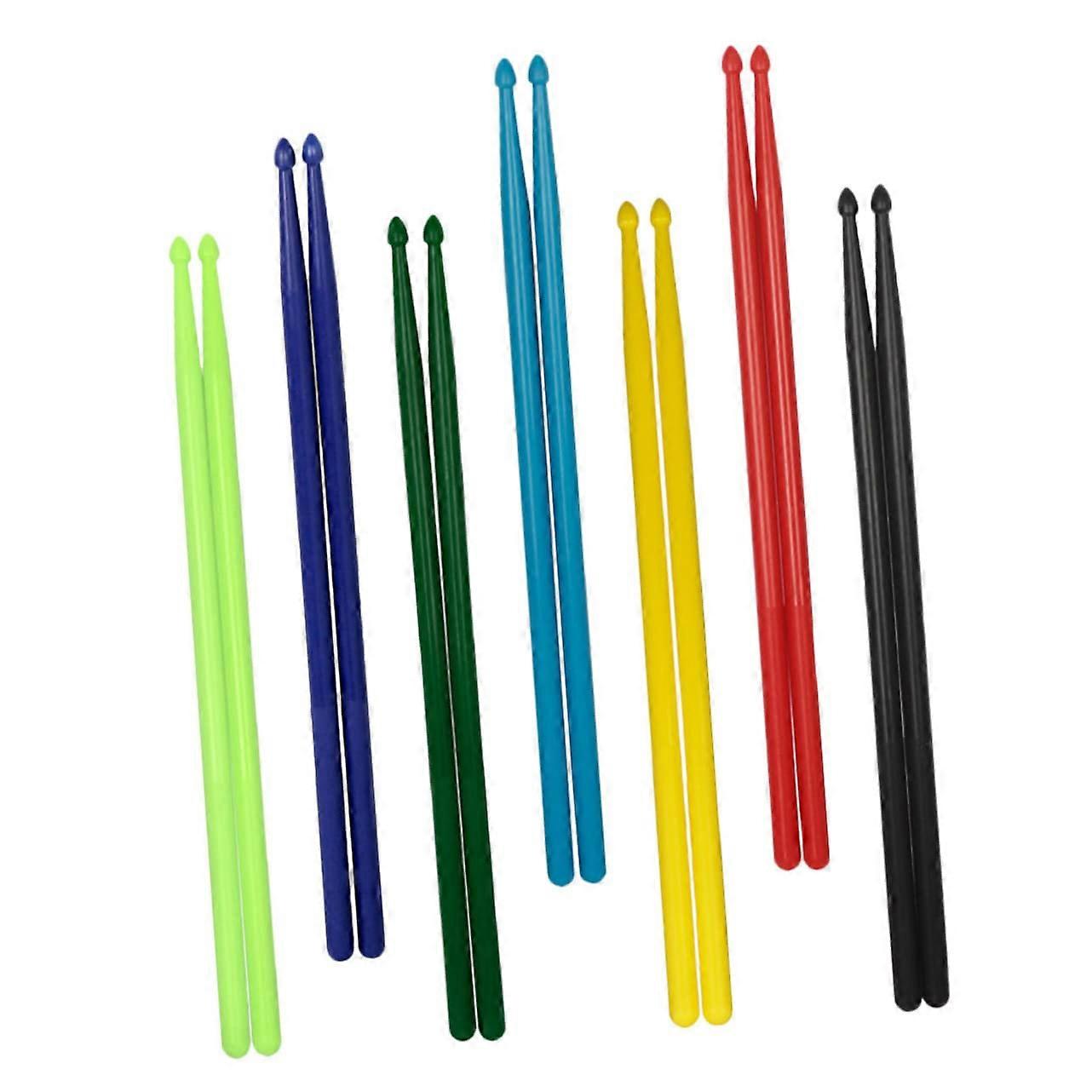 7 Pairs Nylon 5a for Boys and Girls Adults Lightweight Drum Set Drumsticks Drum Hammer Plastic Drum Stick