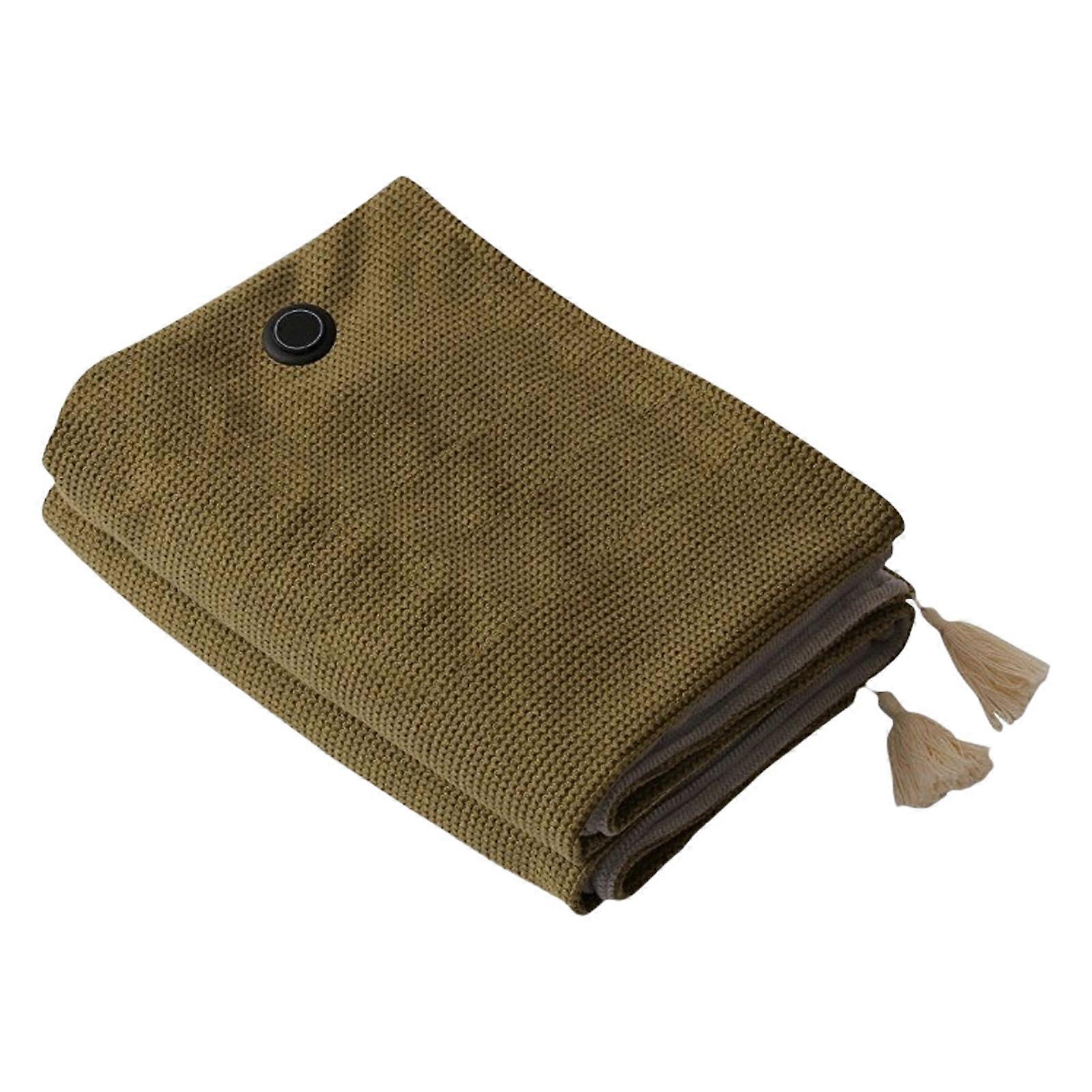 Heated Wrap Portable USB Warm Plaid Blanket Adjustable Flannel Throw Blanket Quick Home Heating Green Ref: 3821