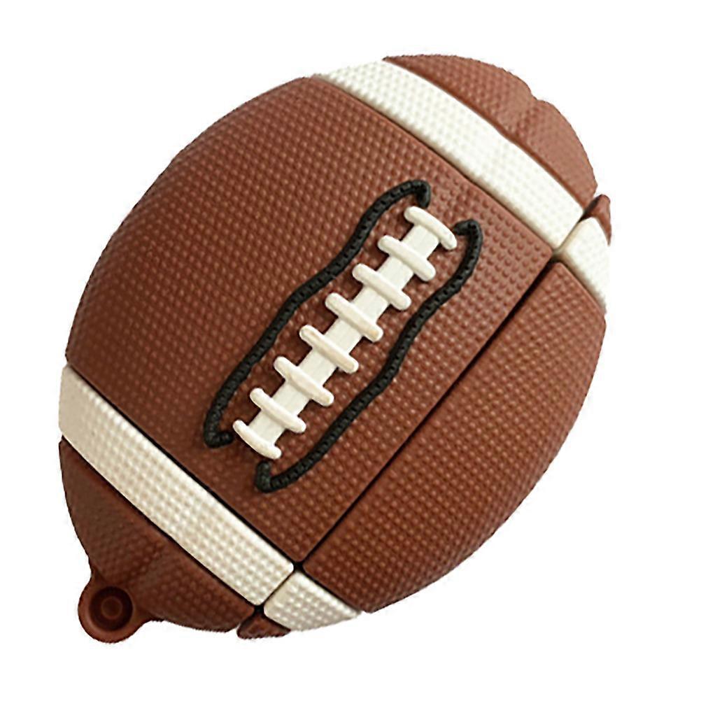 Silicone Earbud Case with Charging Rugby Design Protective Cover Compatible with Apple Wireless Earphones