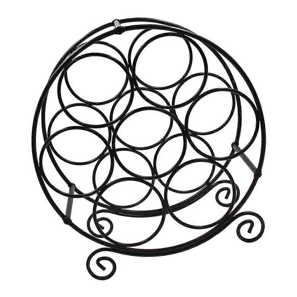 Iron Wine Rack 1Pcs Black Space-Saving Holder for Home Accessory Use