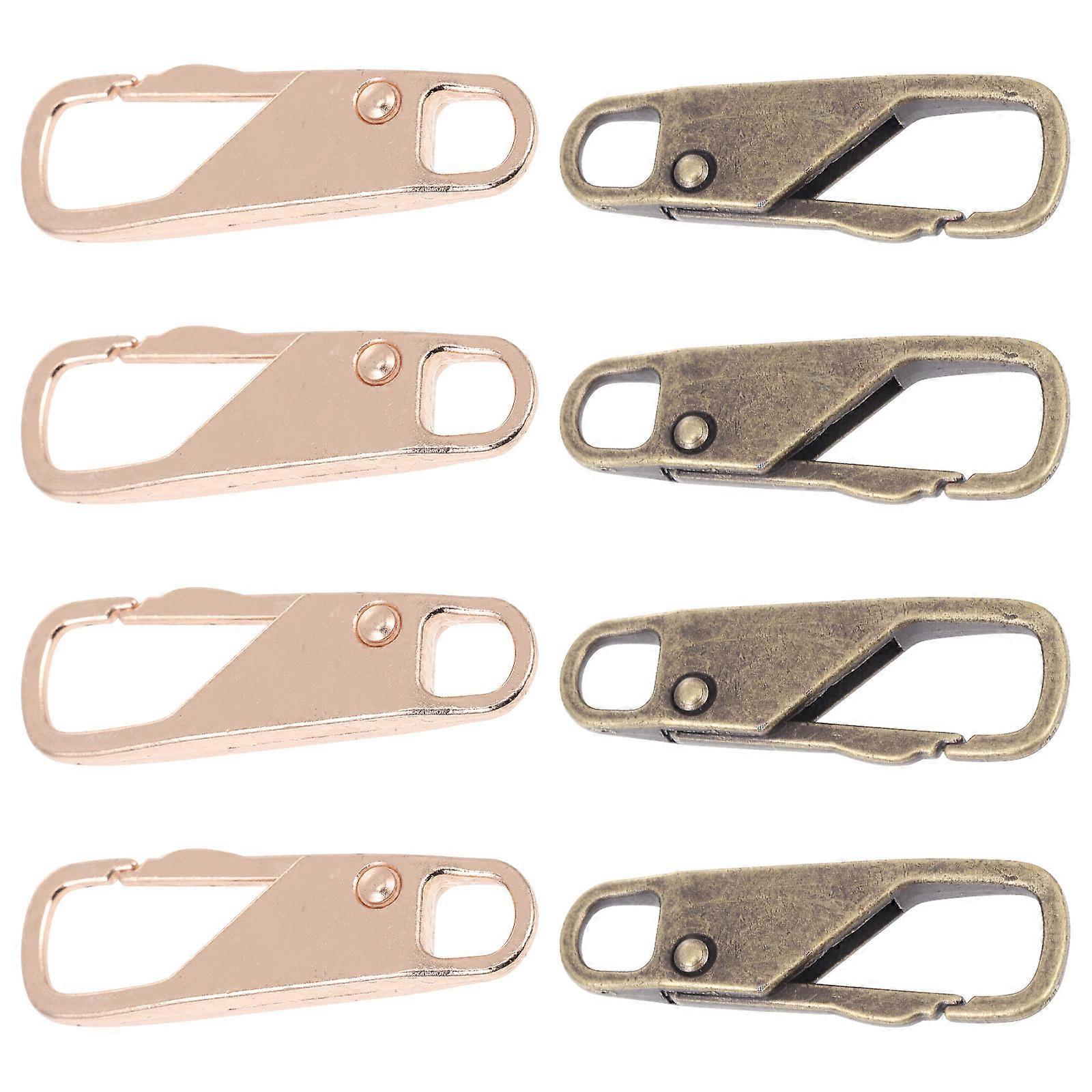 Zipper Puller Tabs Replacement Zipper Heads For Diy Projects And Repair Golden 8Pcs