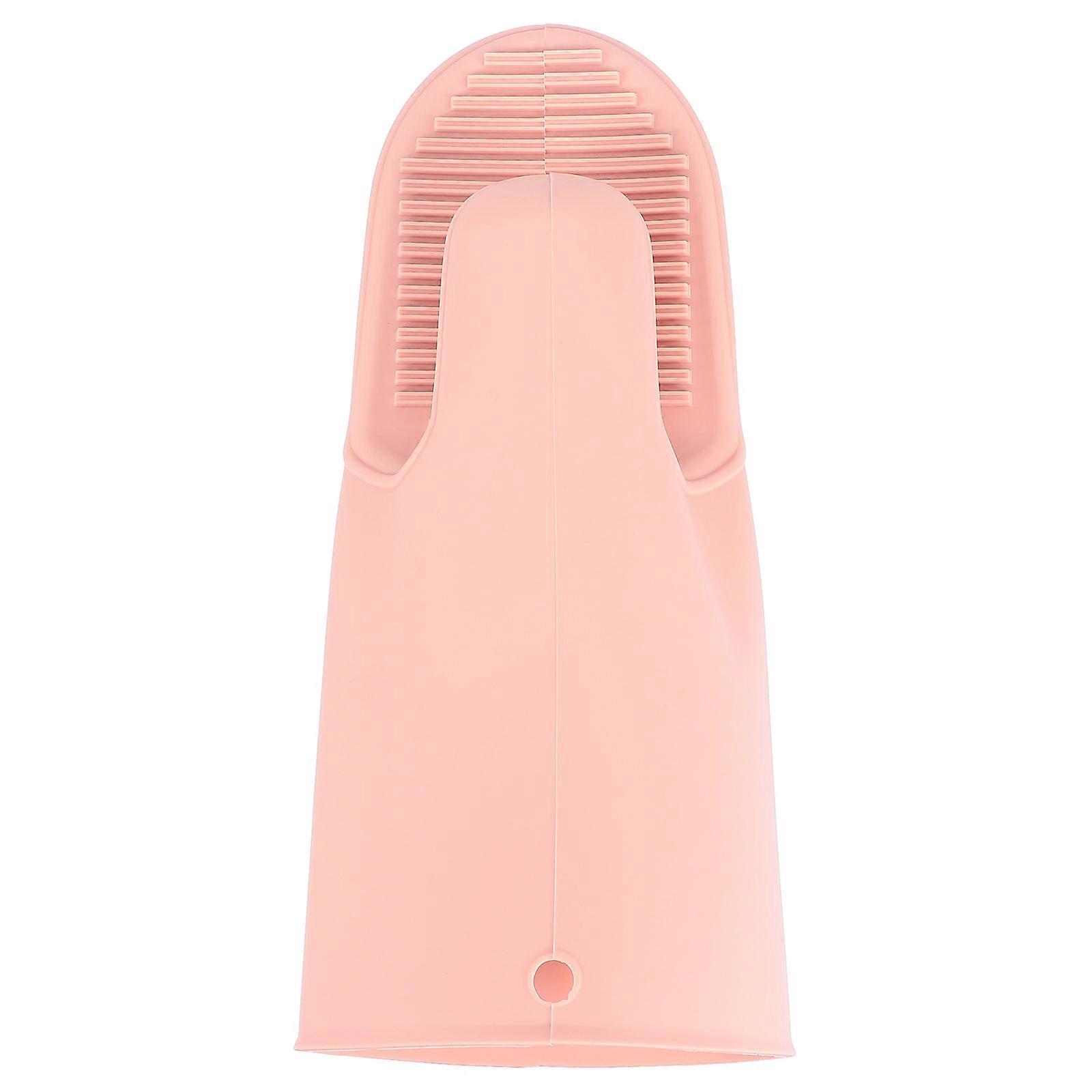 Pink Silicone Baking Mitts for Home Use with Heat Insulation and Comfortable Lining, Size Options Available