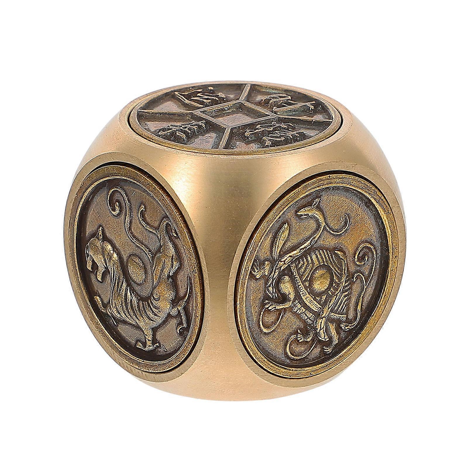 Six Sided Brass Ornament Table Decoration Small Bronze Accents