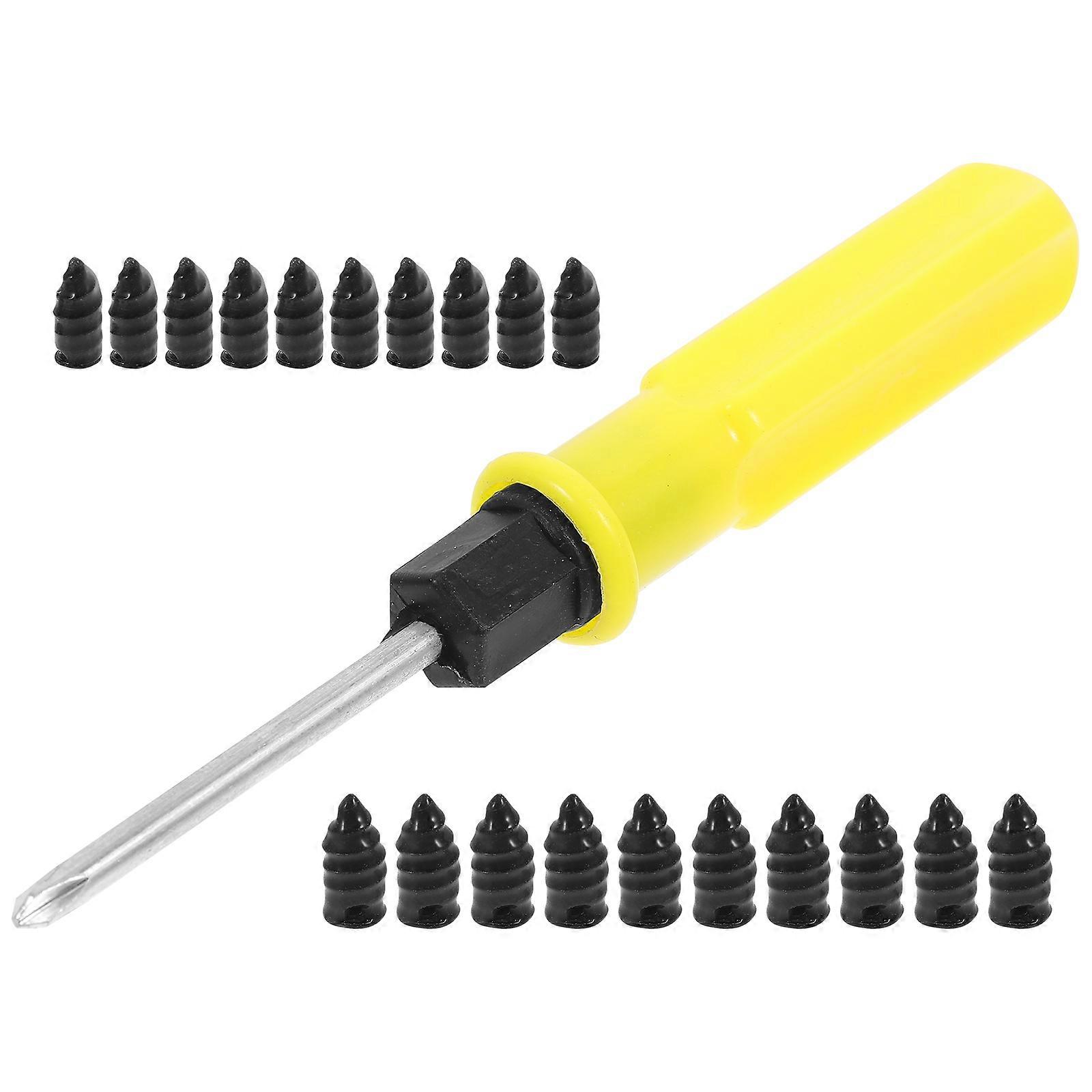 Tire Repair Nail Kit with Durable Screws and Screwdriver for Car and Motorcycle Puncture Fix