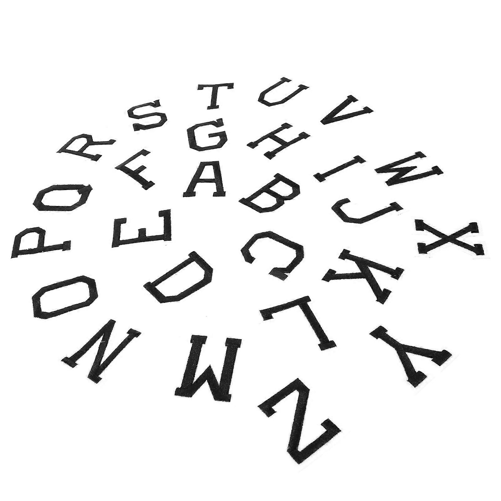 Iron On Letters Patches 2 Sets Ideal For Clothes Repair Craft Decoration Black Rectangular Shape