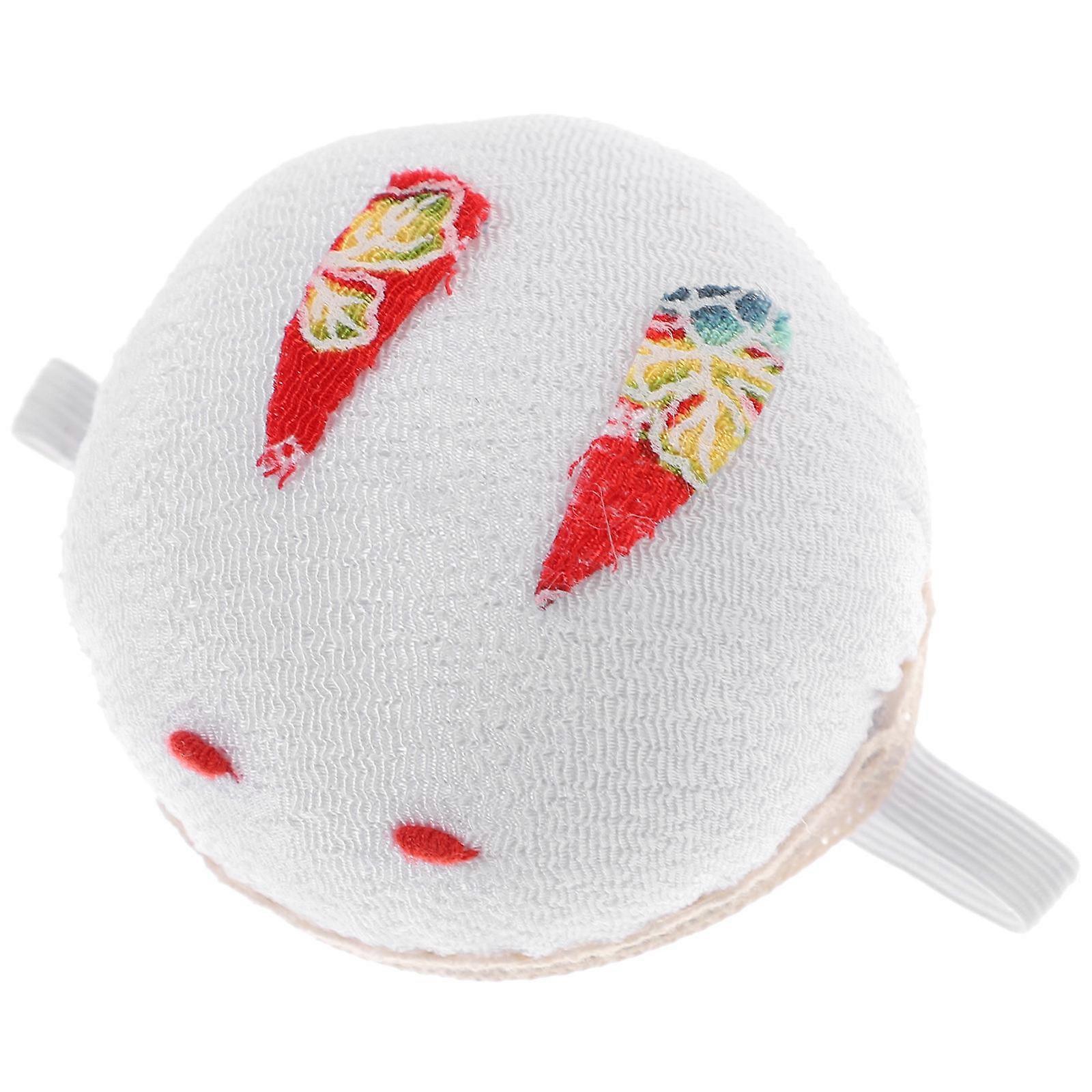 Wearable Rabbit Shaped Pin Cushion for Sewing with Wrist Band Made of Polyester White Small Size