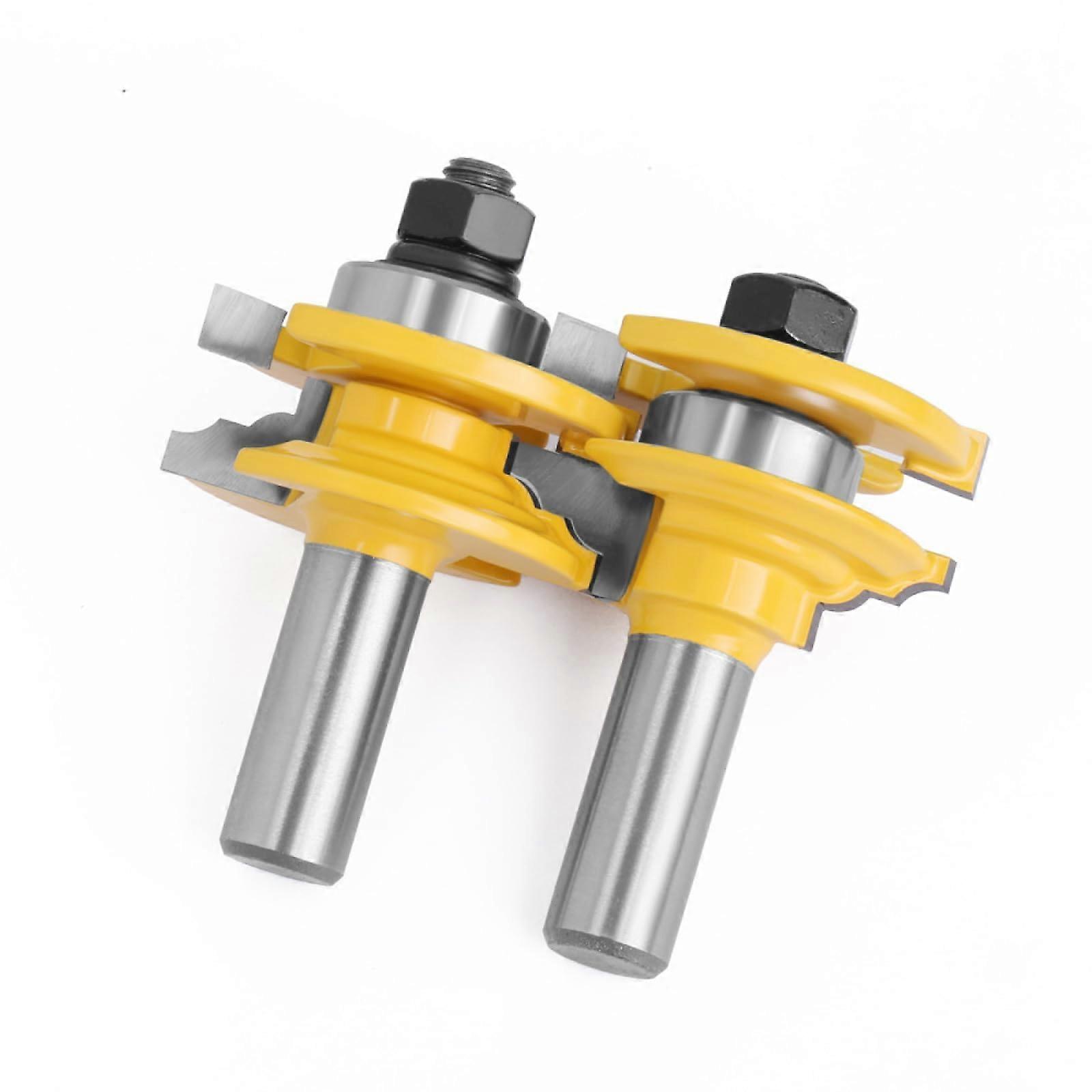 1/2 Griff 12 Griff Door Bucket Chamfered Edge Insert and Tenon Cutter Woodworking Router Bit Cabinet Door Edge Banding, 12mm Shank