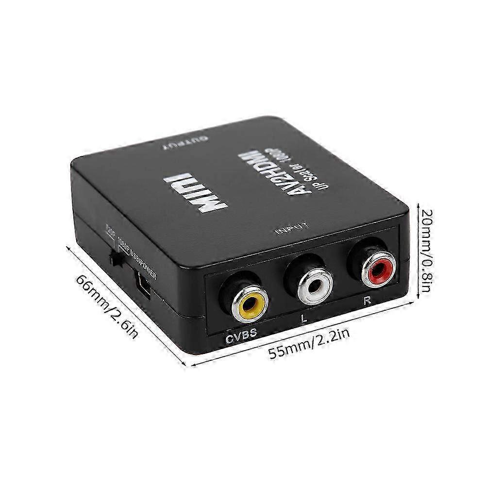 Mini AV to HDMI 1080P 60Hz High Definition Video Converter Adapter with USB Cable - Compatible for Easy Display Connection