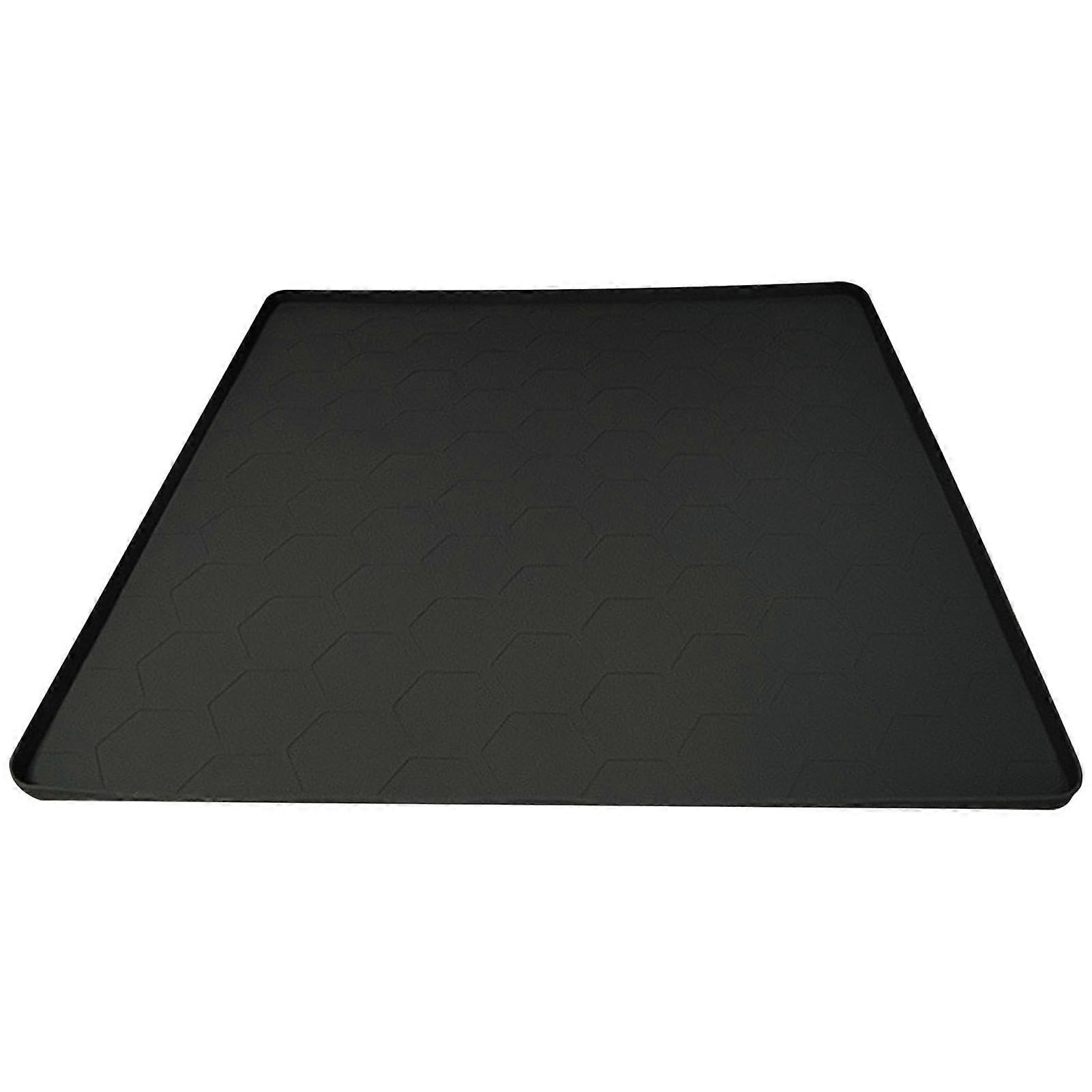 Underfridge Mat Silicone, 23.6 x 23.6 Inch Leak-proof Refrigerator Tray, Raised Edge Washing Machine Protector, Multi-Use Appliance Mat