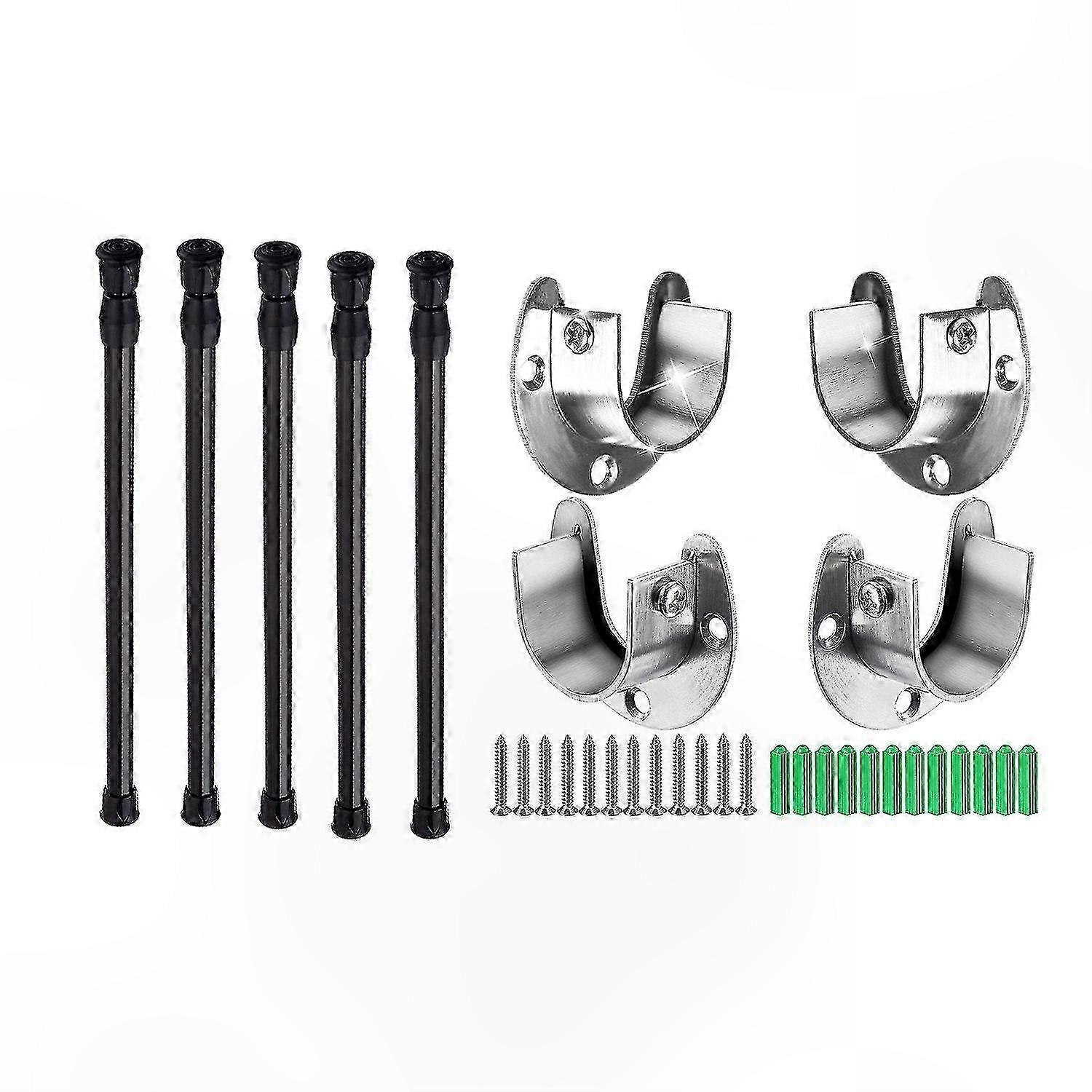 Adjustable Cabinet Rod and Closet Organizer Set, 11.81-20 Inches, Durable Storage Solution for Home