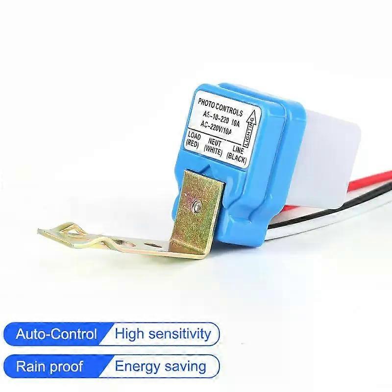 1PC Automatic Photocell Automatic On/Off Street Lamp Switch DC AC 220V 50-60Hz 10A Photo Control Photoelectric Sensor Switch