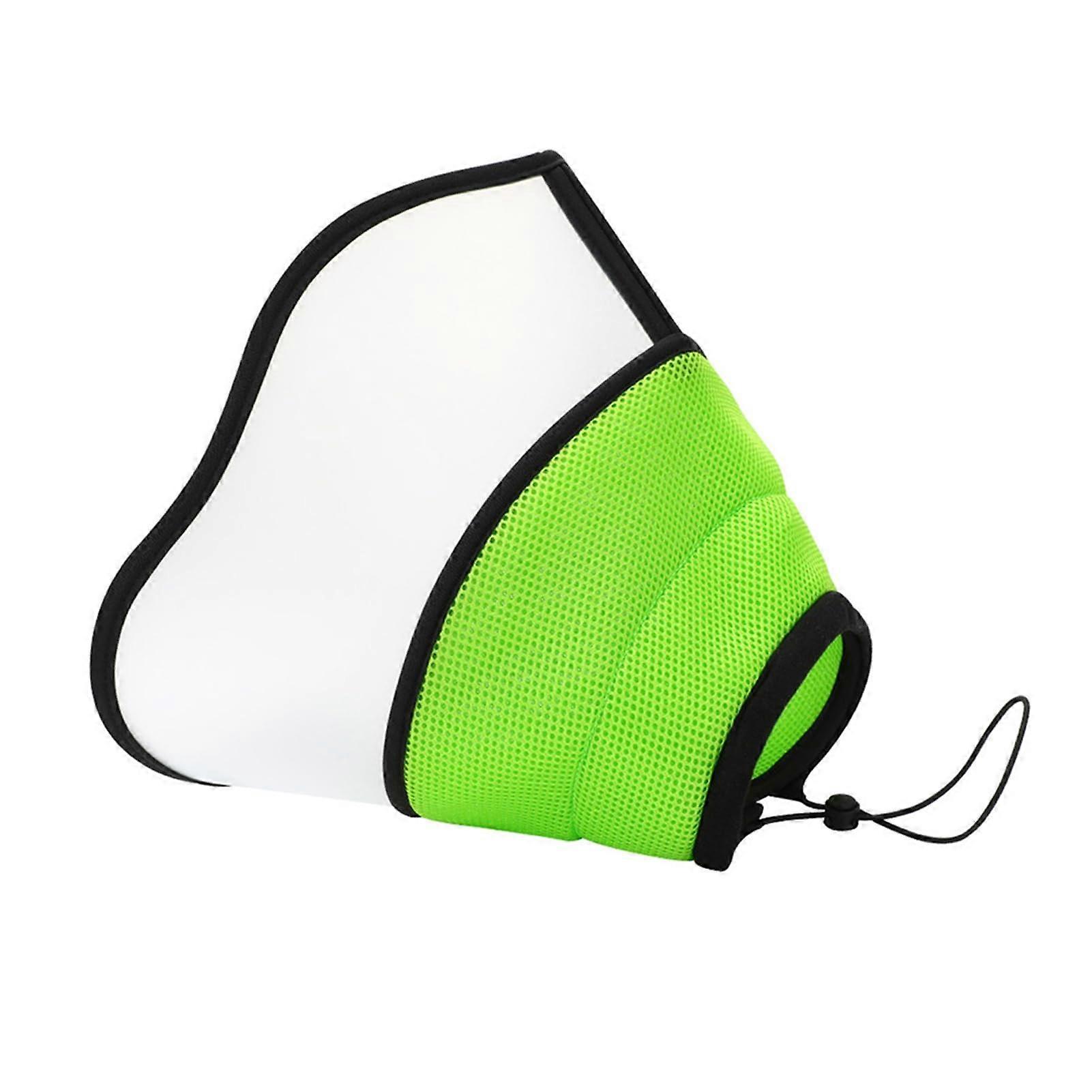 Dog Collar Soft Fabric Adjustable For Post-Surgery Recovery Non-Restrictive Comfortable Fluorescent Green Size S
