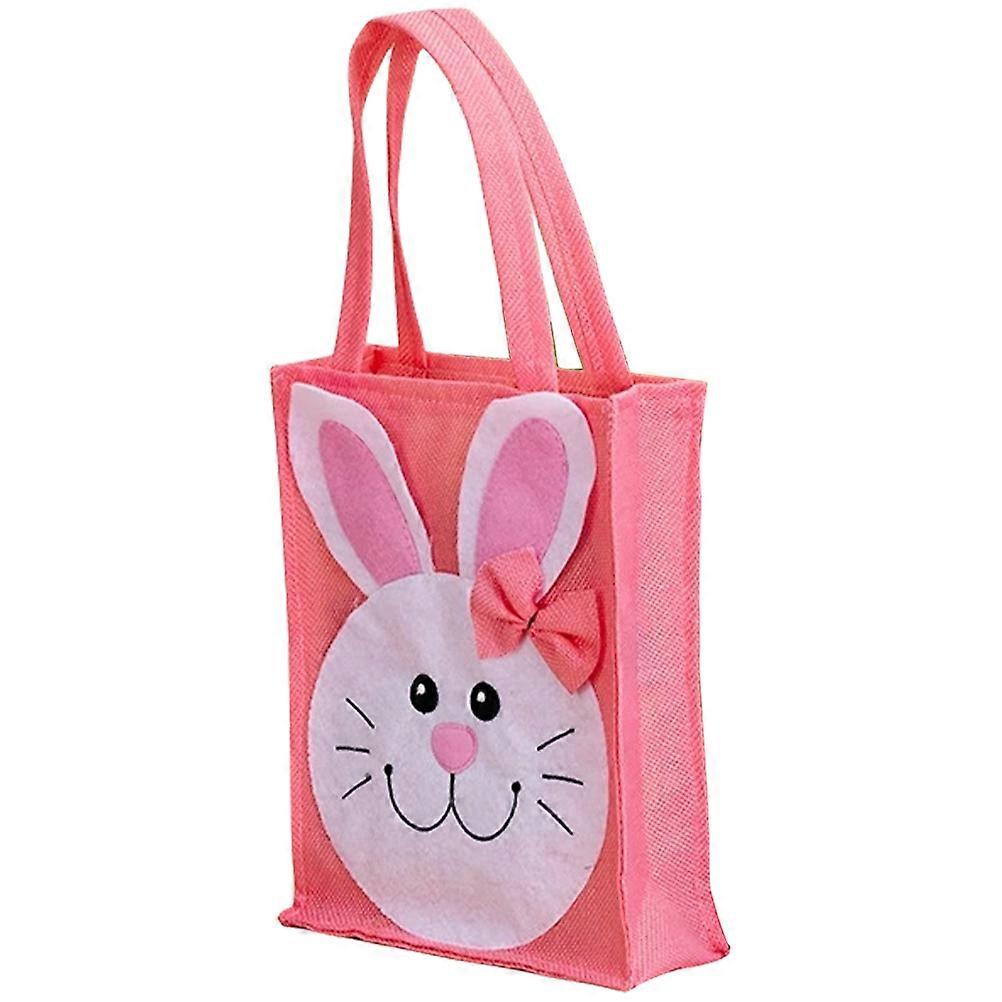 Rectangular Easter Tote Pouch Designed For Children 15.72X7.86X3.14in Pink Durable Non-Woven 1Pack