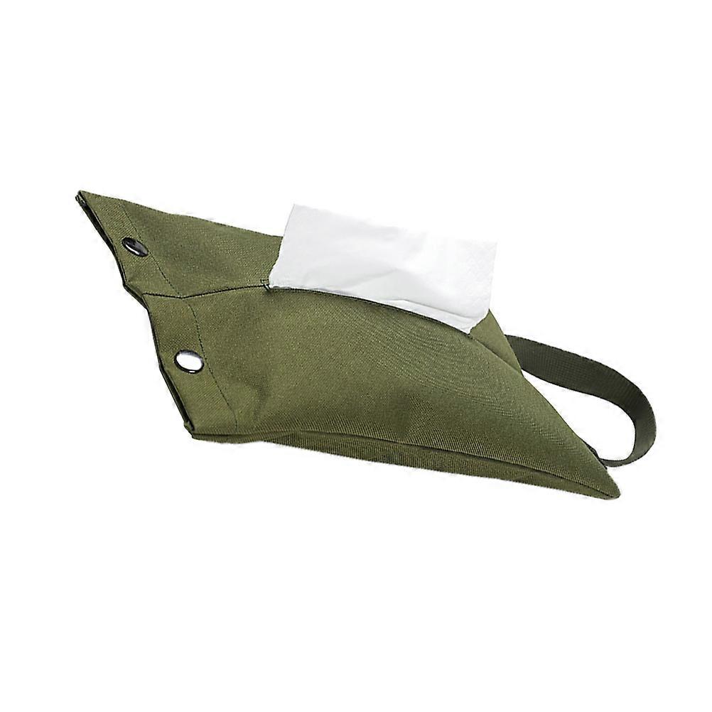 Portable Tissue Holder for Storage Made of Non Woven Fabric Green Color Suitable for Camping and Travel 1 Piece