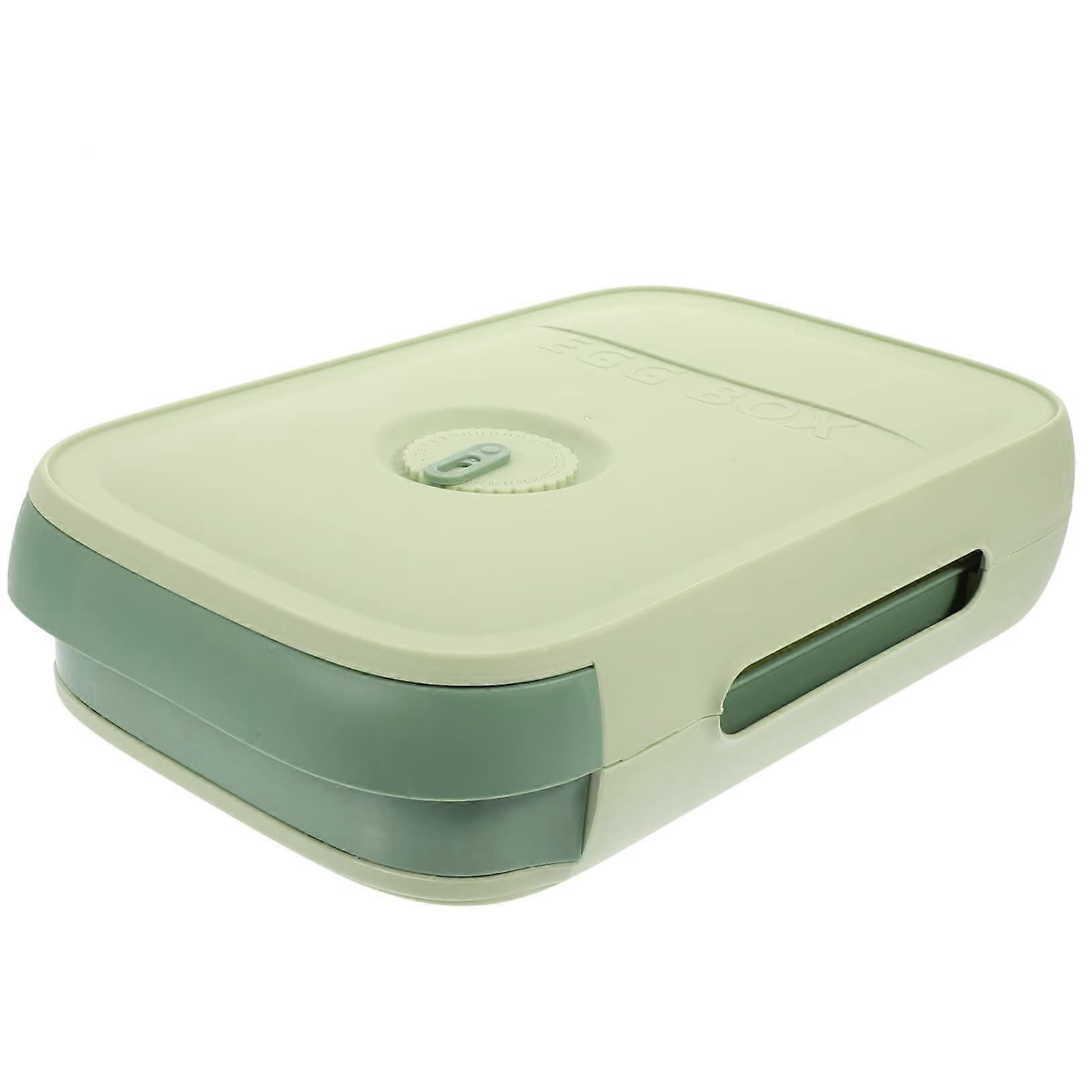 Egg Box Storage, Stackable Fridge Organizer With Lid, Auto Roll Dispenser, Large Capacity, Keeps Eggs Fresh, Green
