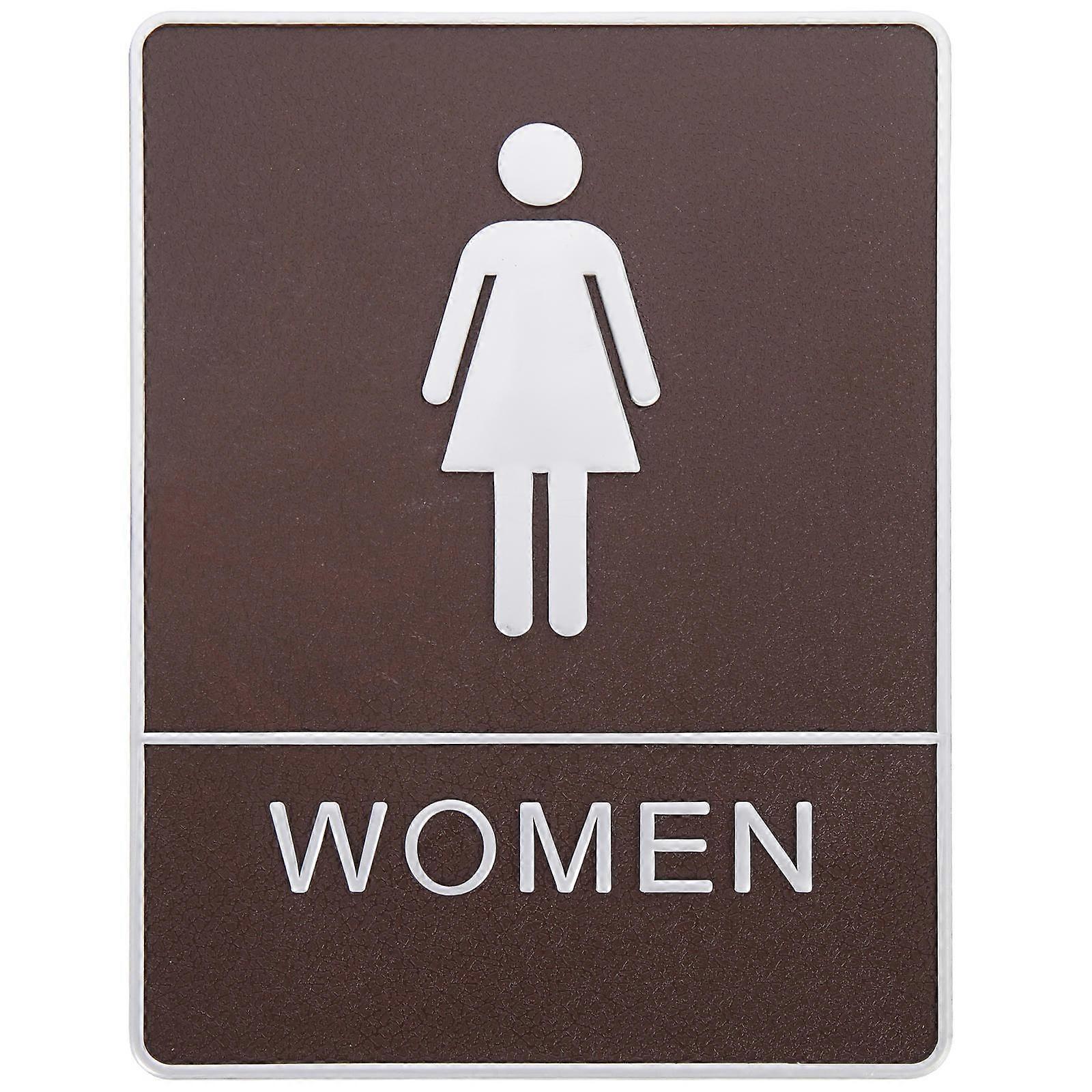 Self-Adhesive Toilet Sign Board for Hotel and Restaurant Featuring Clear Gender Guidance in Coffee Abs with 1Pack