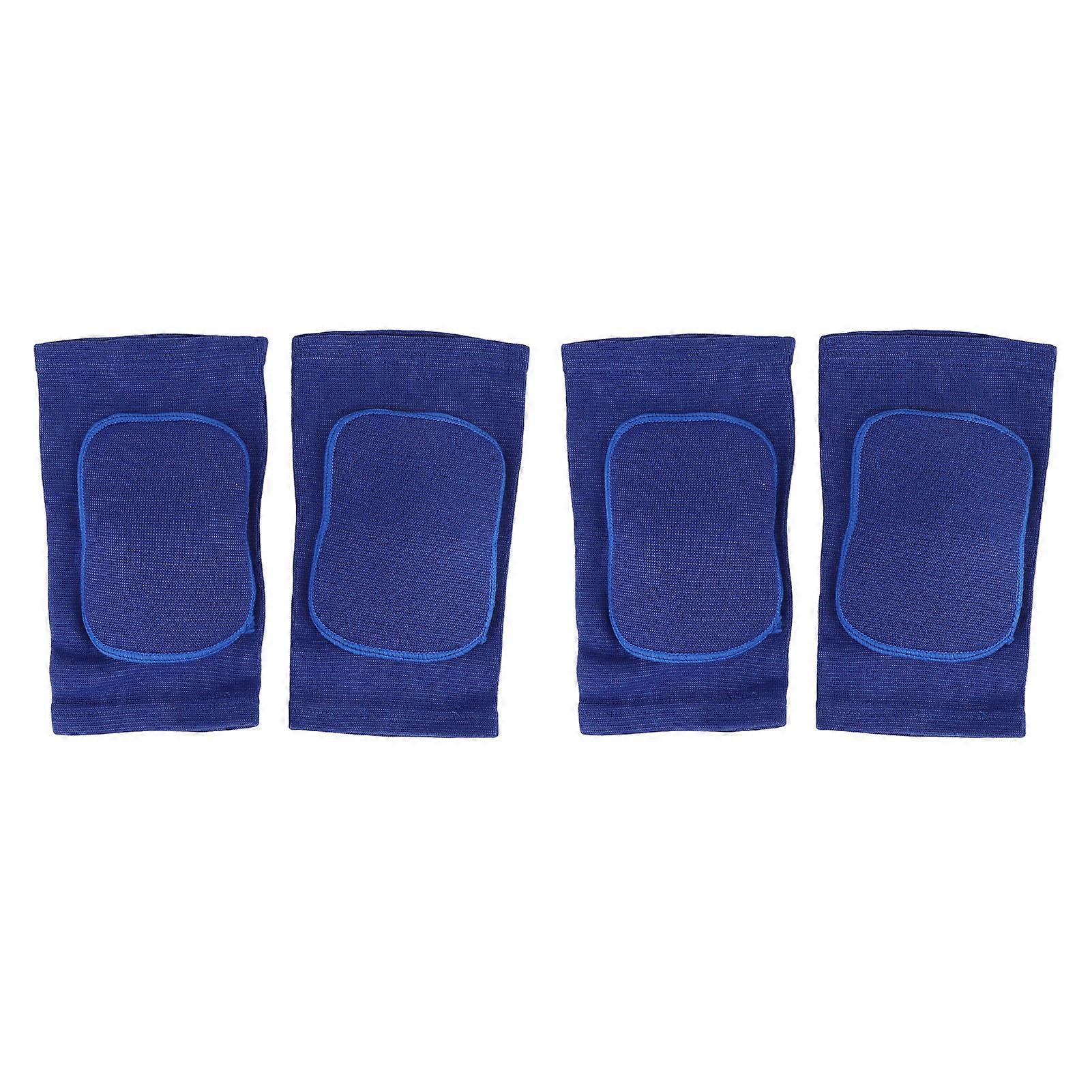 2 Pairs Volleyball Blue Color High Resilience Woven Breathable Protective Knee Pads for Basketball Dancing