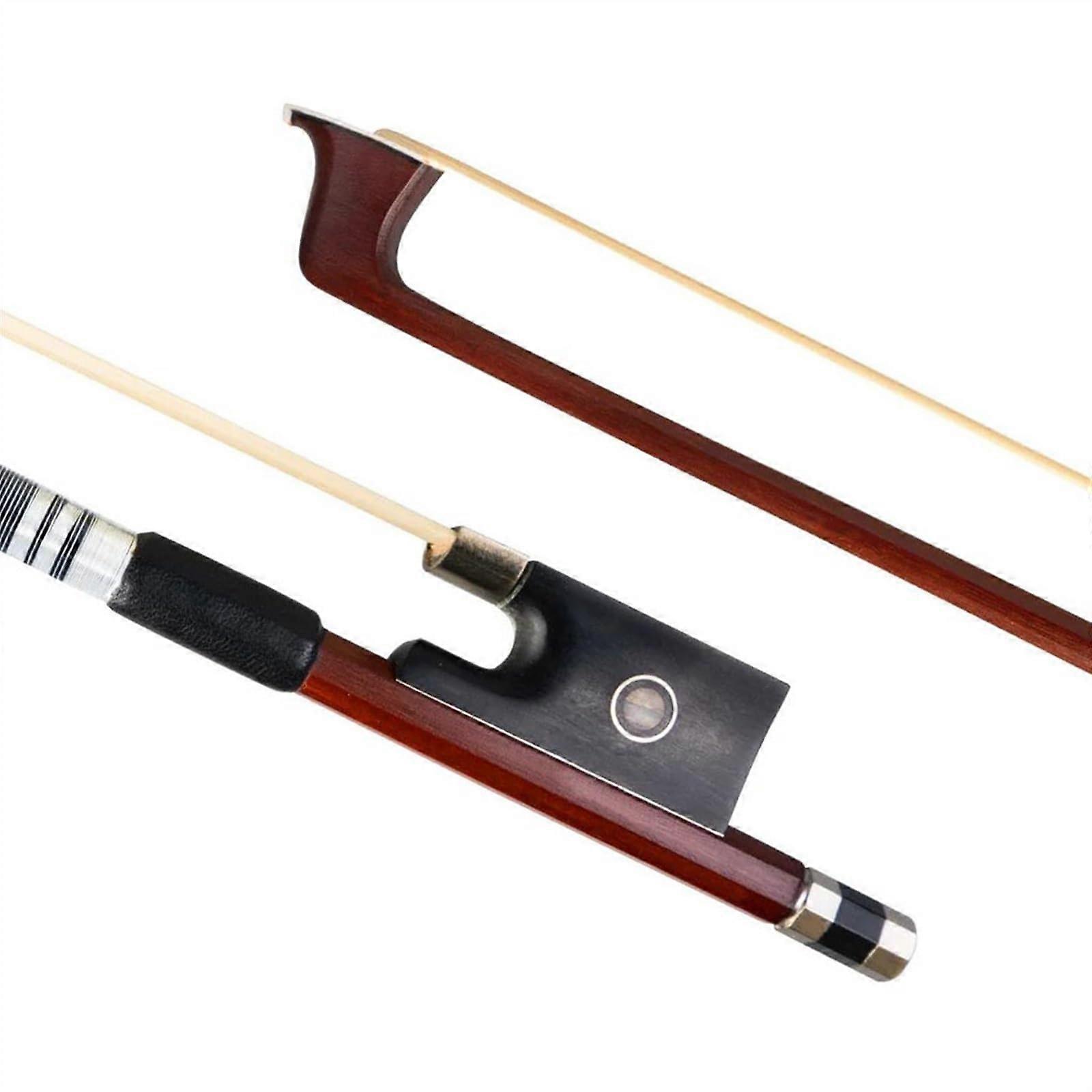 Professional Violin Bow 4/4 Size, Octagonal Stick, White Unbleached Horsehair, Well-Balanced Elasticity, Brazilwood Construction